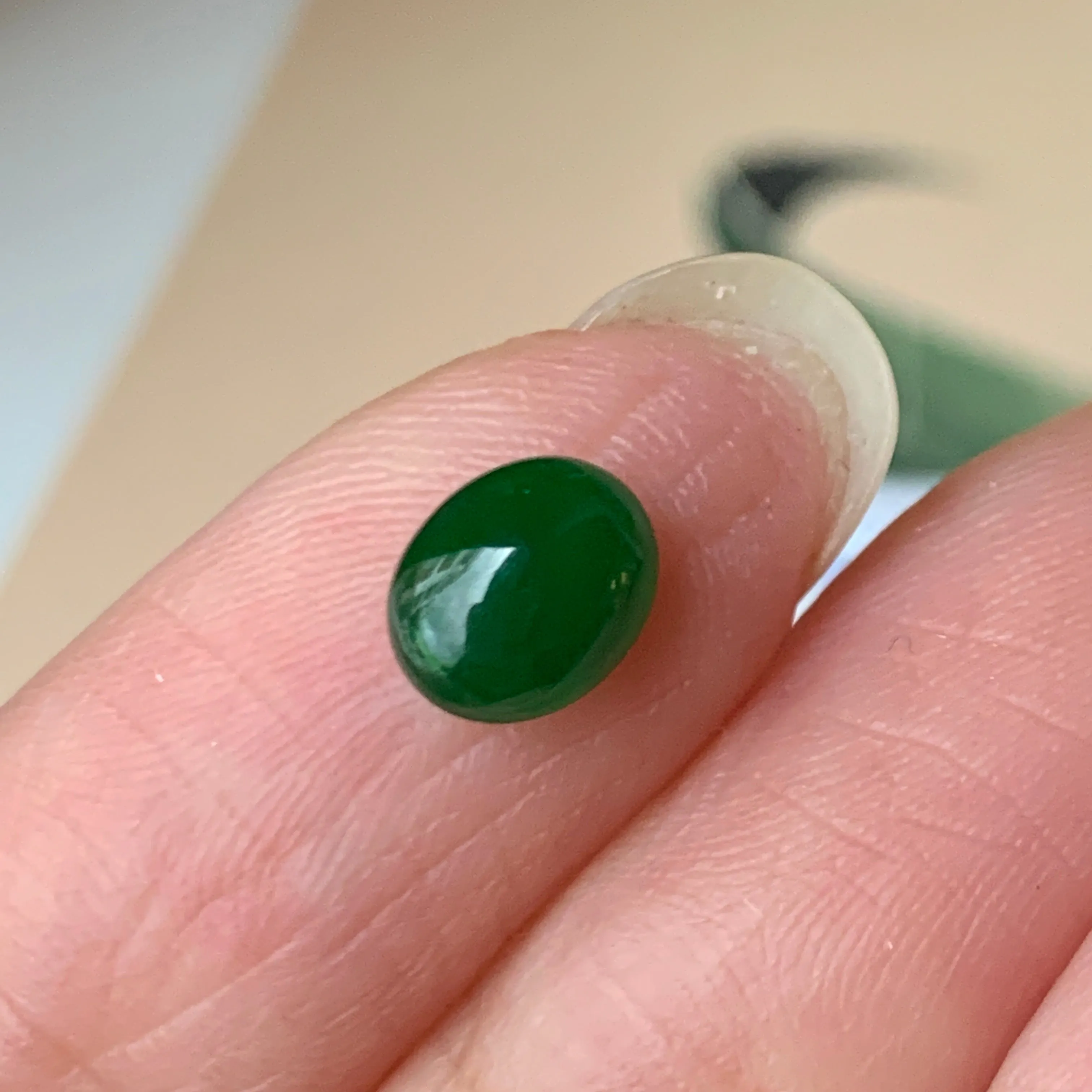 0.45cts and 0.90cts A-Grade Natural Imperial Green Jadeite Oval Cabochon Pair No.130361