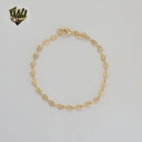 (1-0420-1) Gold Laminate - 4mm Puff Link Bracelet - BGF