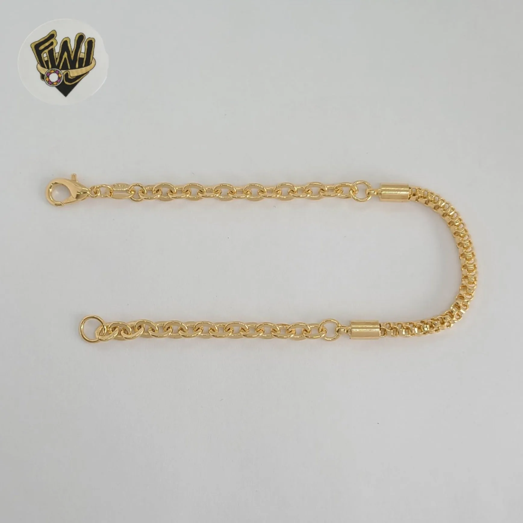 (1-0473) Gold Laminate - 4mm Double Link Bracelet - BGF