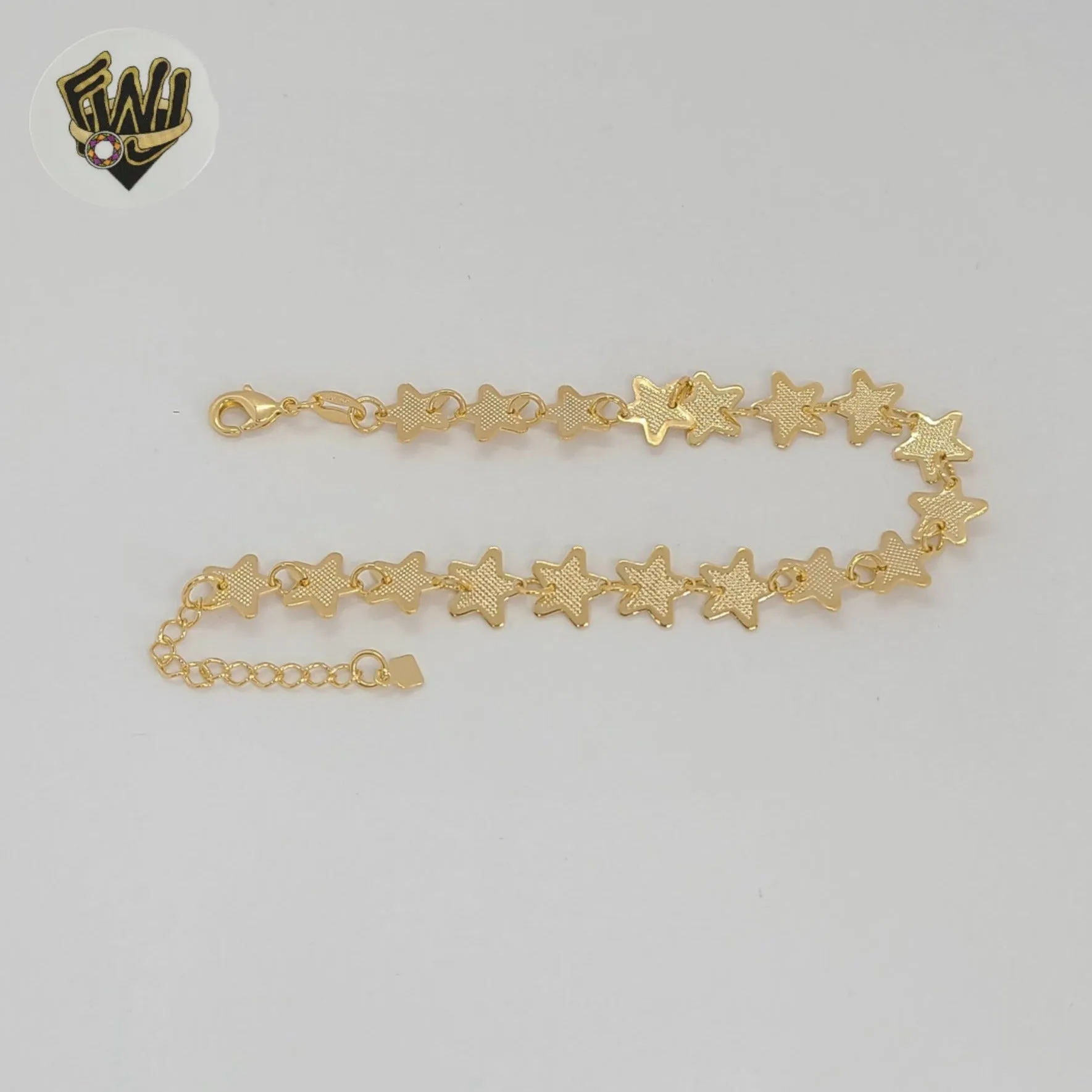 (1-0783) Gold Laminate - 8.5mm Stars Bracelet - 7 - BGF