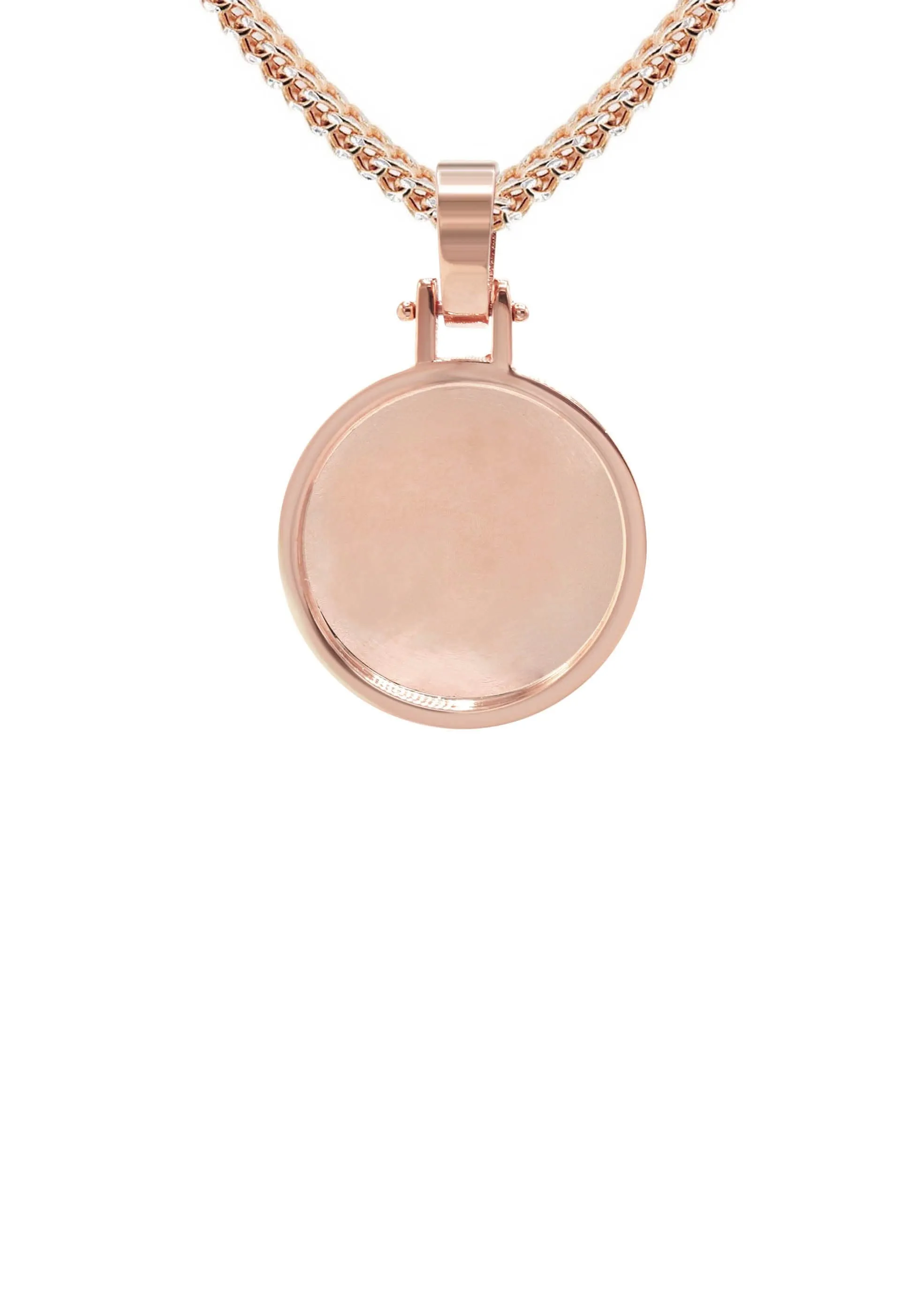 10K/14K Rose Gold Small Round Picture Pendant Necklace