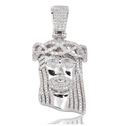 10KW 1.25CTW DIAMOND JESUS PENDANT [SQUARE BAIL]