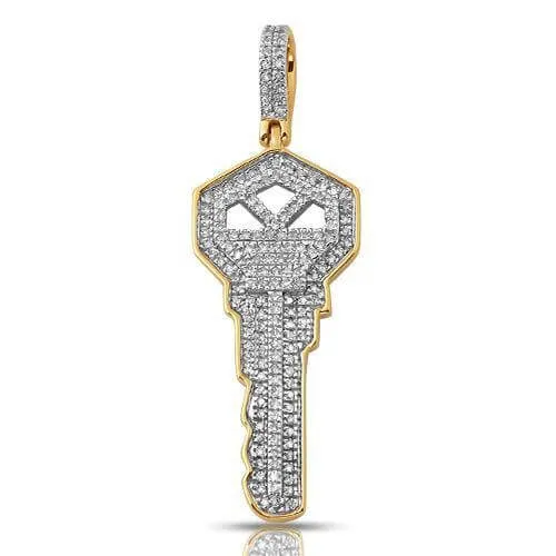 10KY 0.35CTW DIAMOND KEY PENDANT