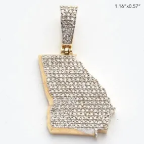 10KY 0.55CTW DIAMOND 3D STATE PENDANT