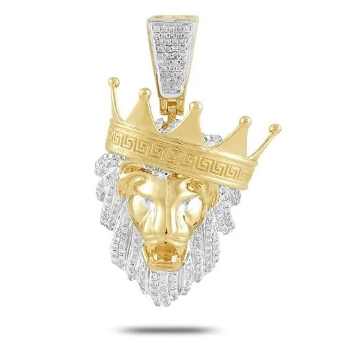 10KY 1.00CTW DIAMOND LION HEAD WITH TILTED CROWN