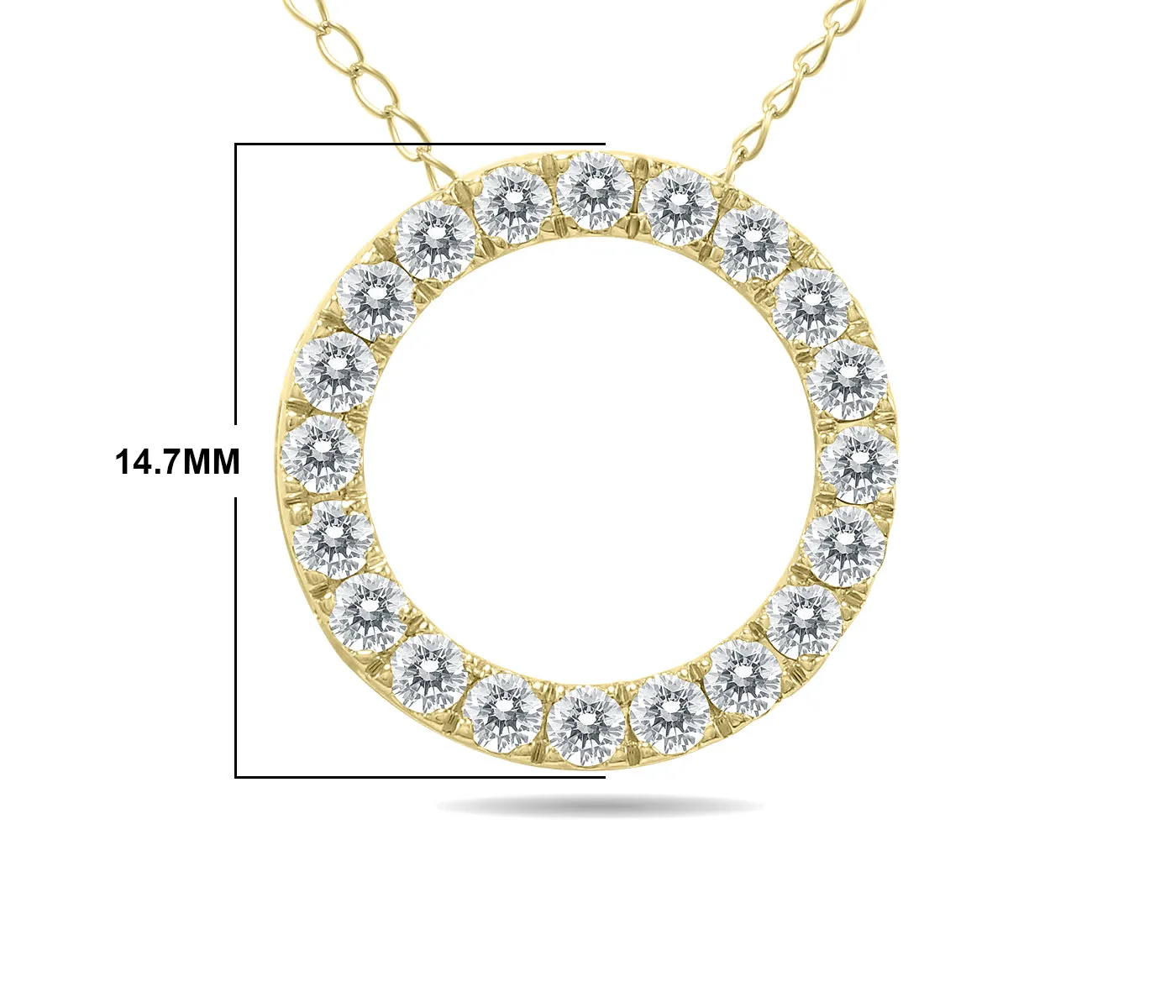 1/2 Carat Tw Diamond Circle Pendant In 10K Yellow Gold