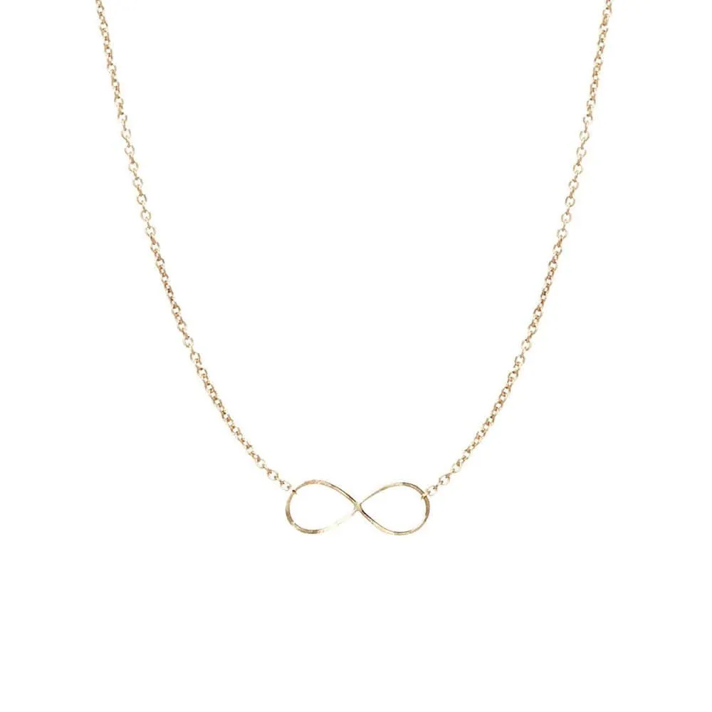 14K Gold Tiny Anchored Infinity Necklace