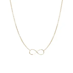 14K Gold Tiny Anchored Infinity Necklace