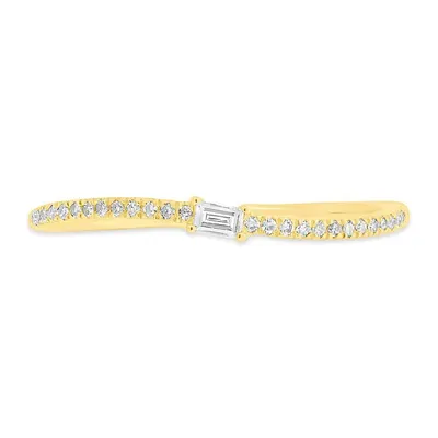 14K YELLOW GOLD 0.11CT BAGUETTE STACKING BAND