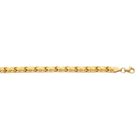 14k Yellow Gold Weaved Link Fancy Bracelet, 7.25