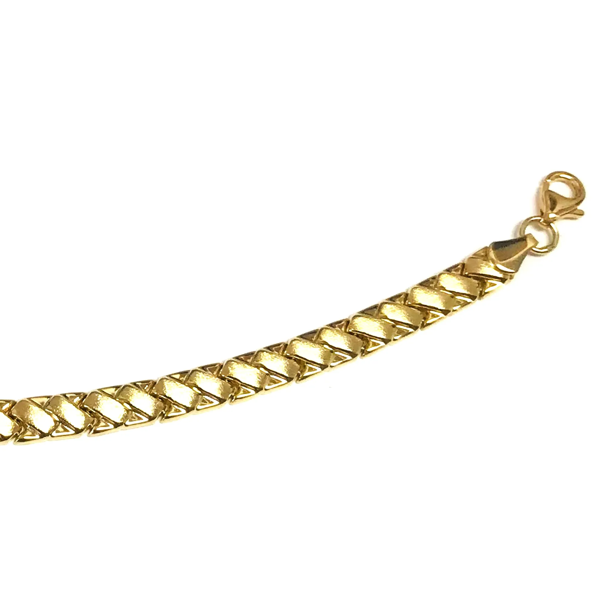 14k Yellow Gold Weaved Link Fancy Bracelet, 7.25