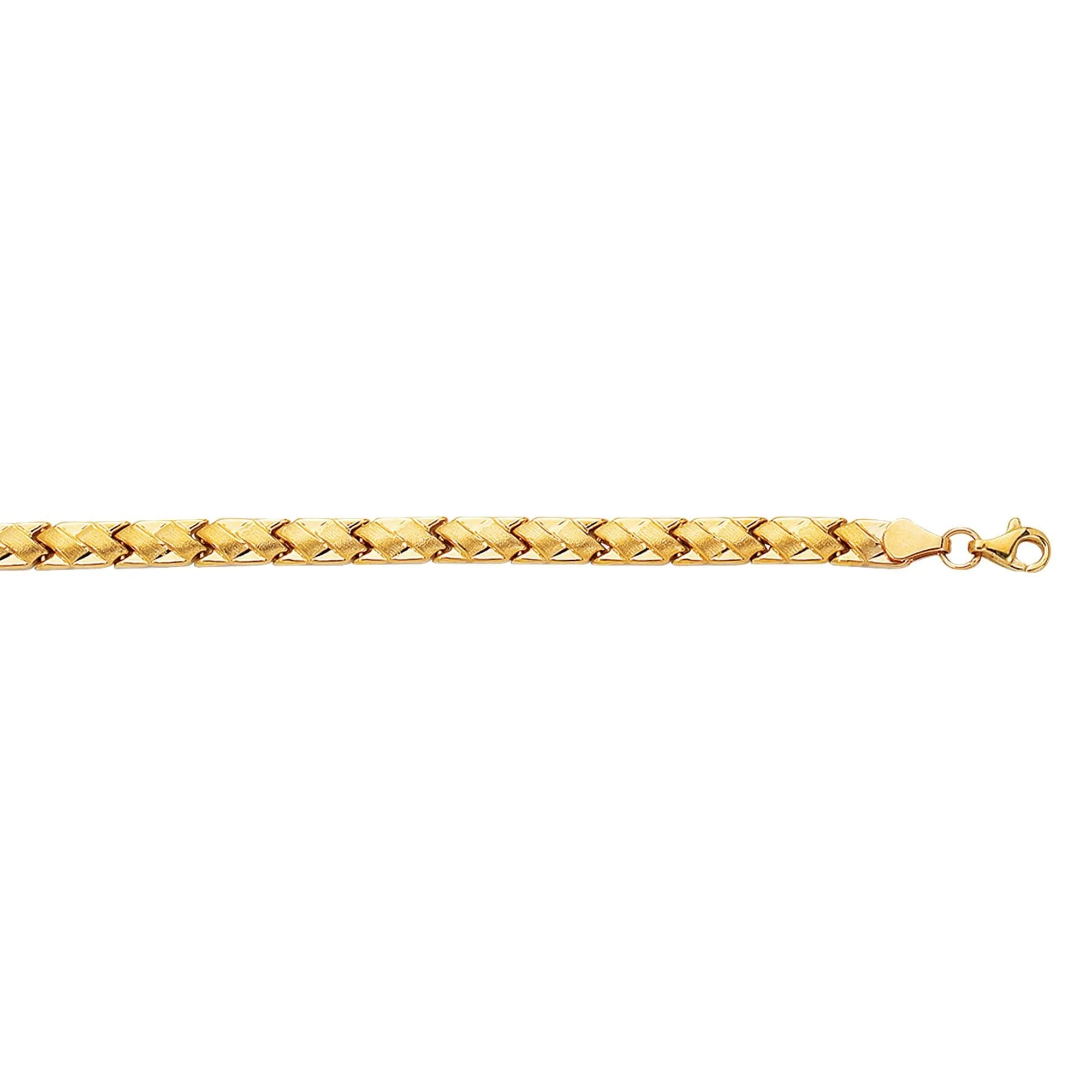 14k Yellow Gold Weaved Link Fancy Bracelet, 7.25