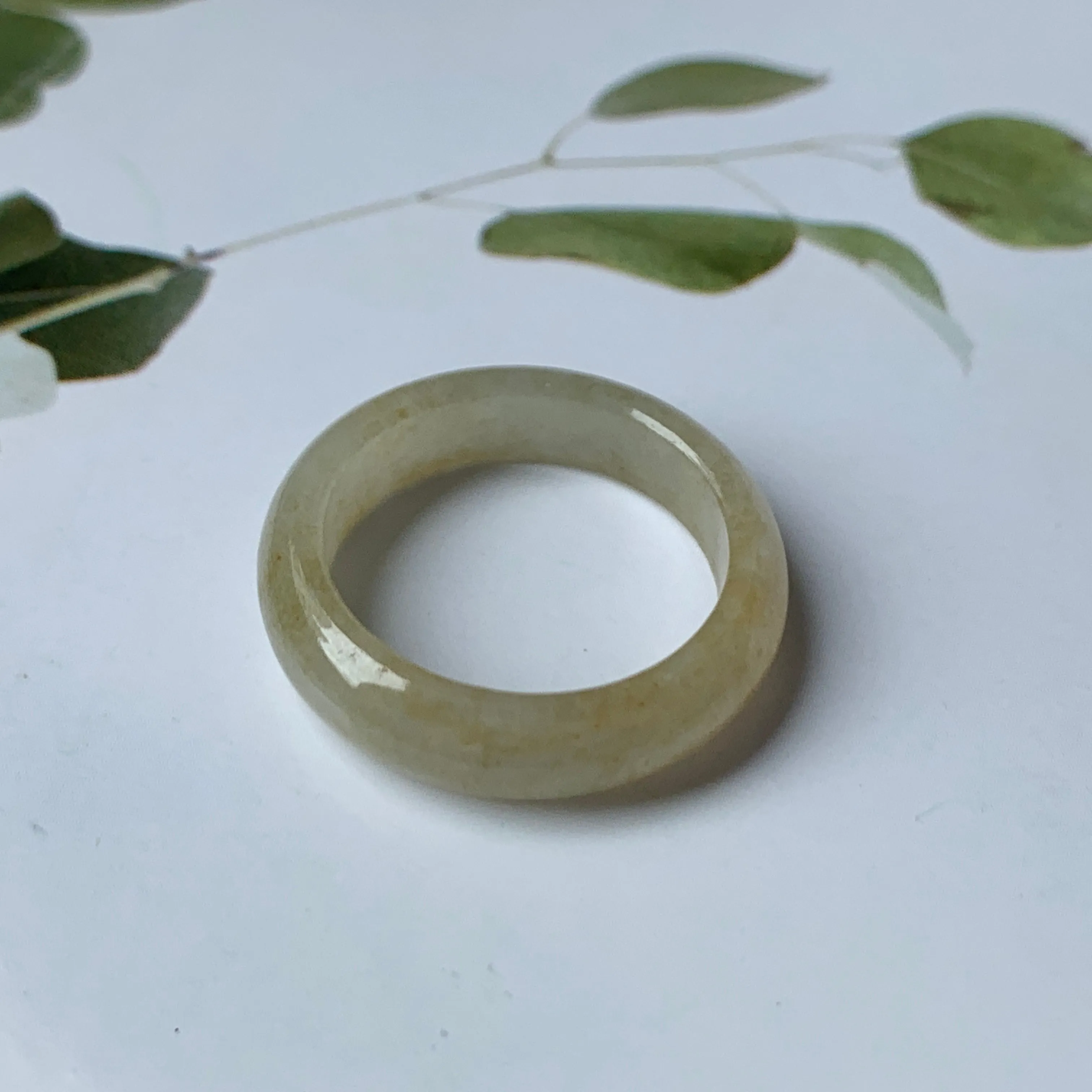 17mm A-Grade Natural Jadeite Abacus Ring Band No: 161950