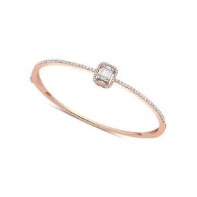 18 kt Rose Gold Baguette Diamond Bangle