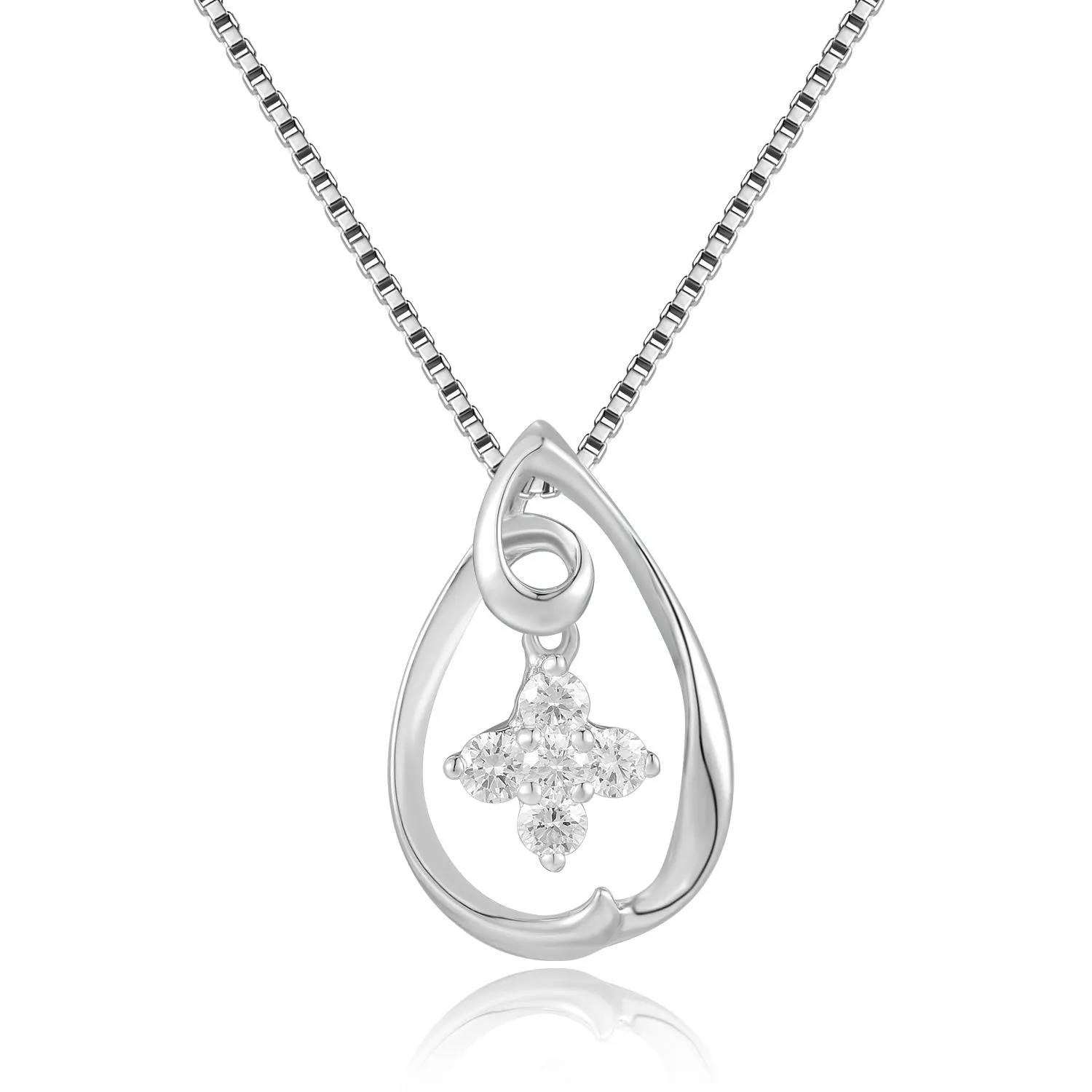 18K White Gold Diamond Pendant