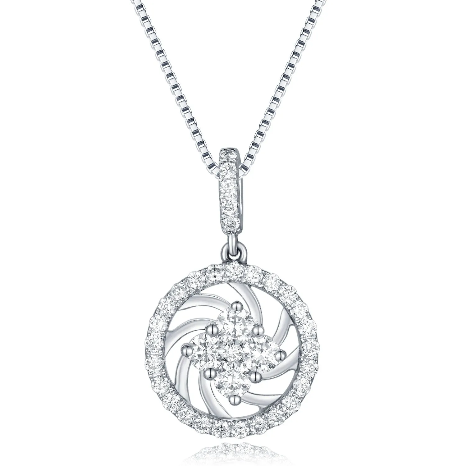 18K White Gold Diamond Pendant