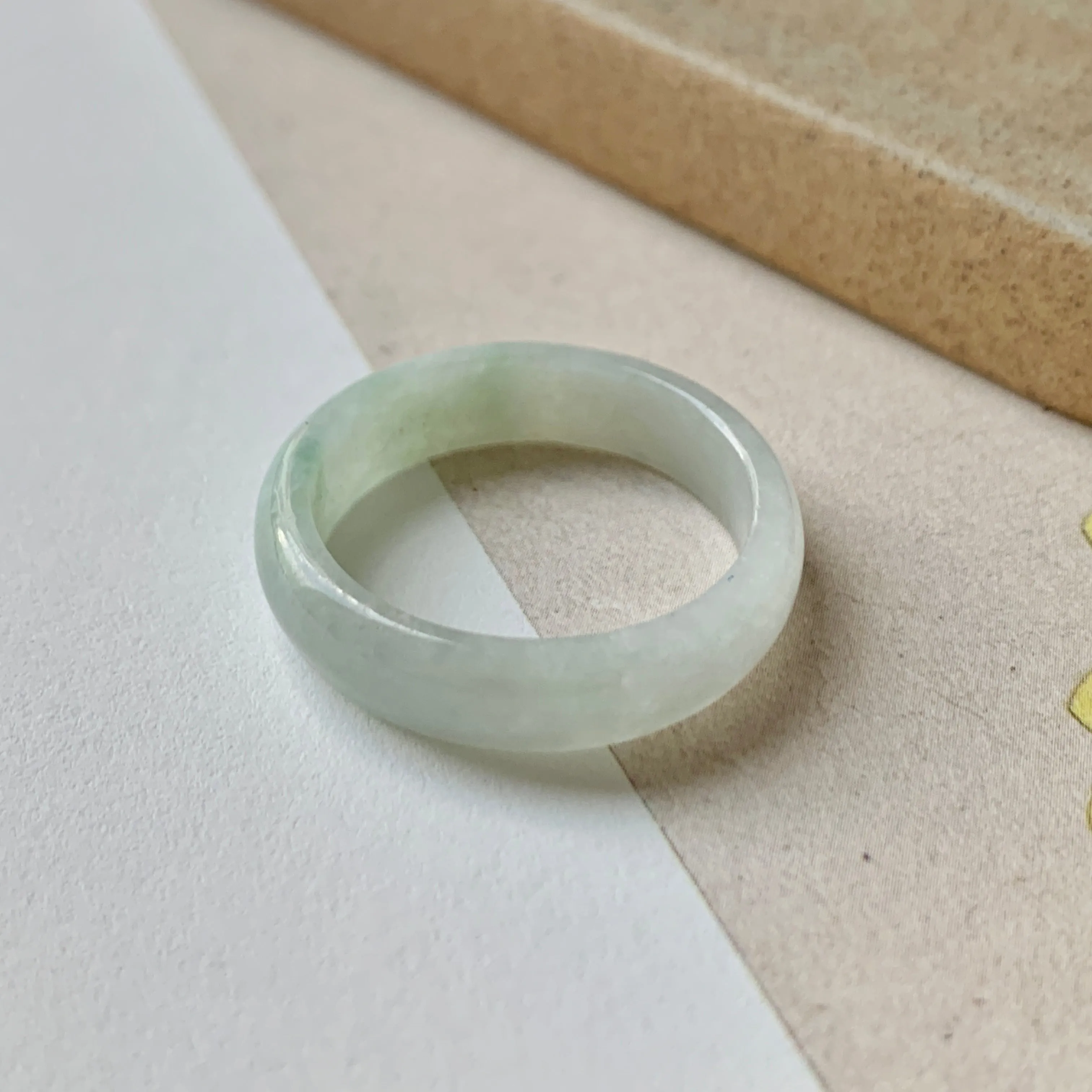 19.3mm A-Grade Natural Floral Jadeite Ring Band No.161658