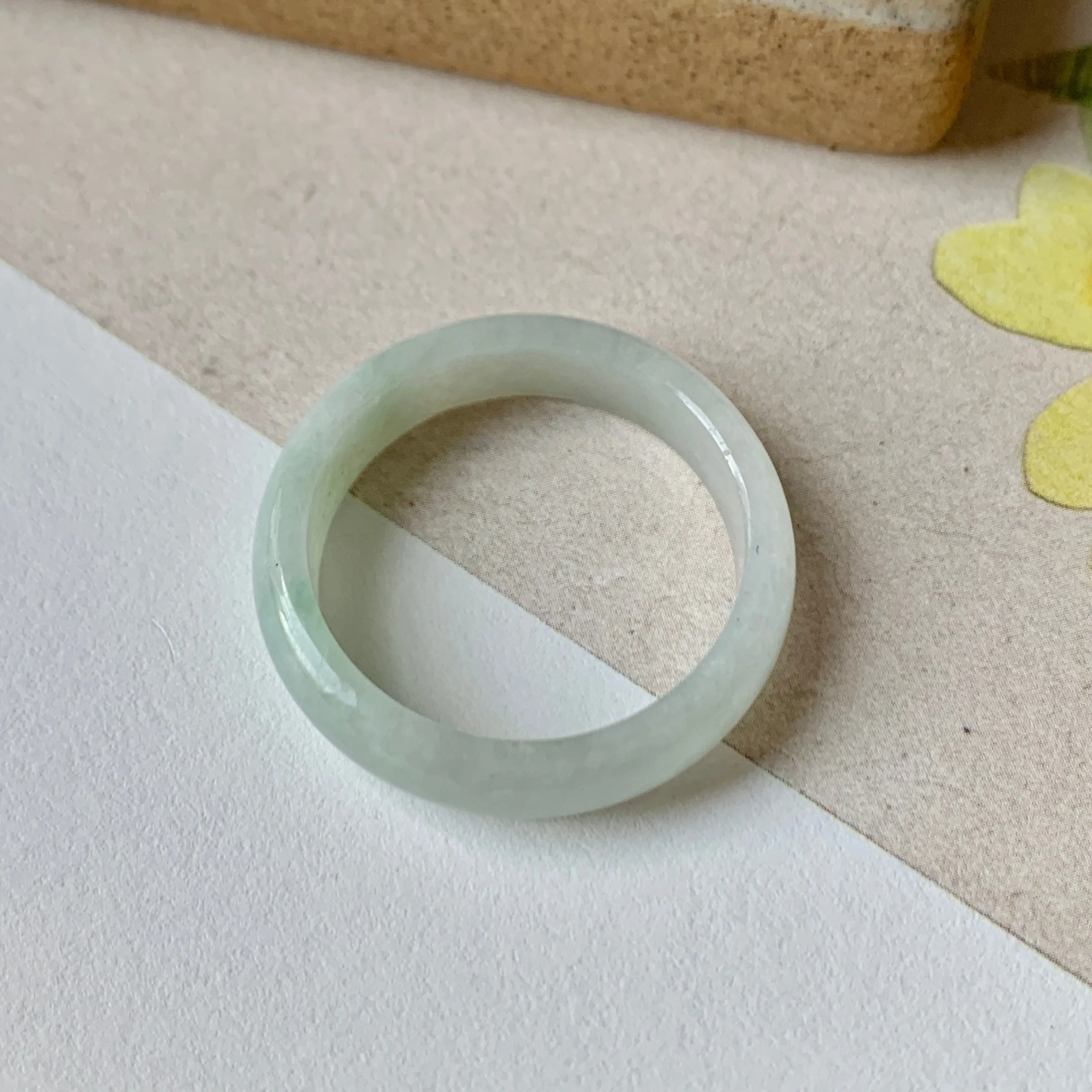 19.3mm A-Grade Natural Floral Jadeite Ring Band No.161658