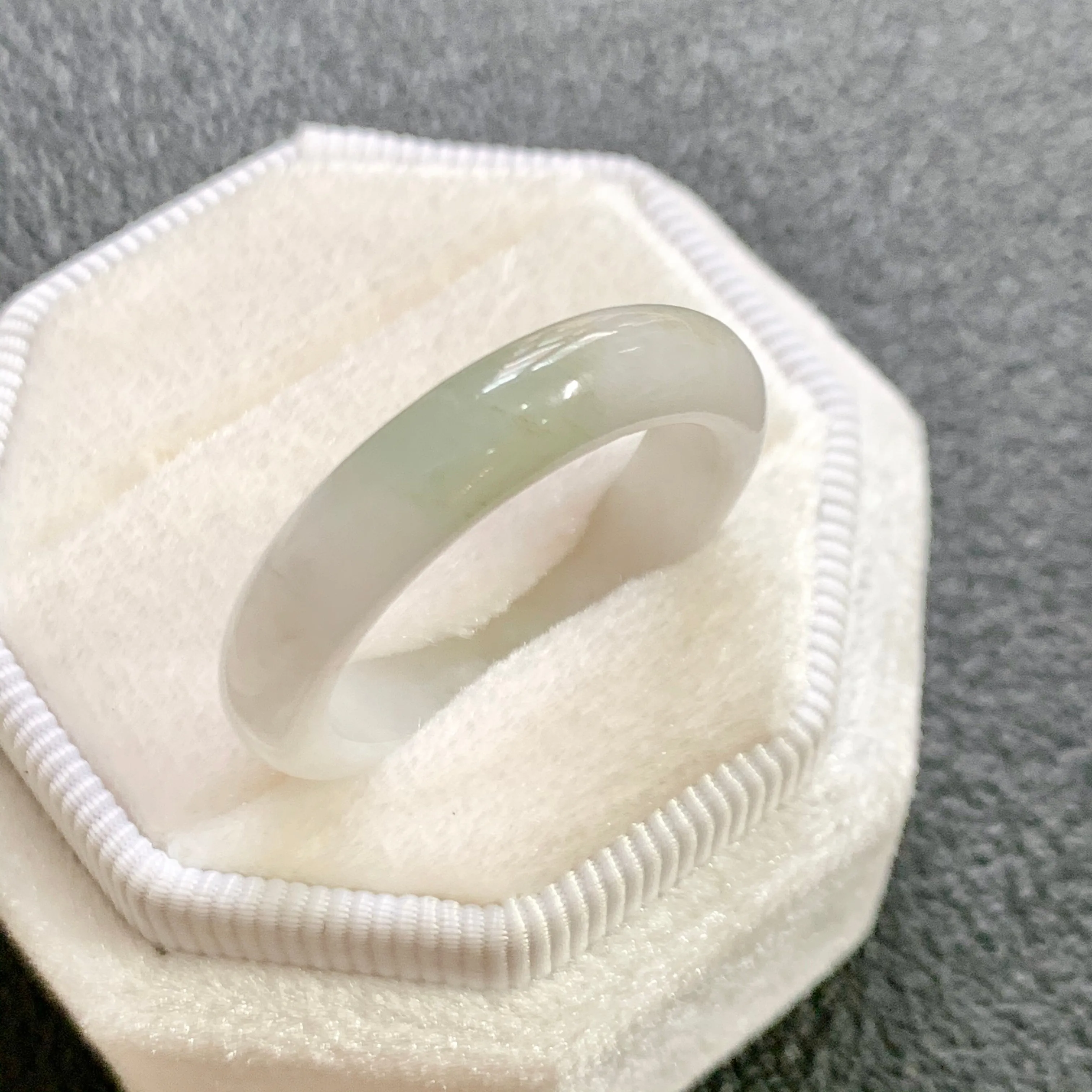 19.5mm A-Grade Natural Jadeite Thin Ring Band No.161717