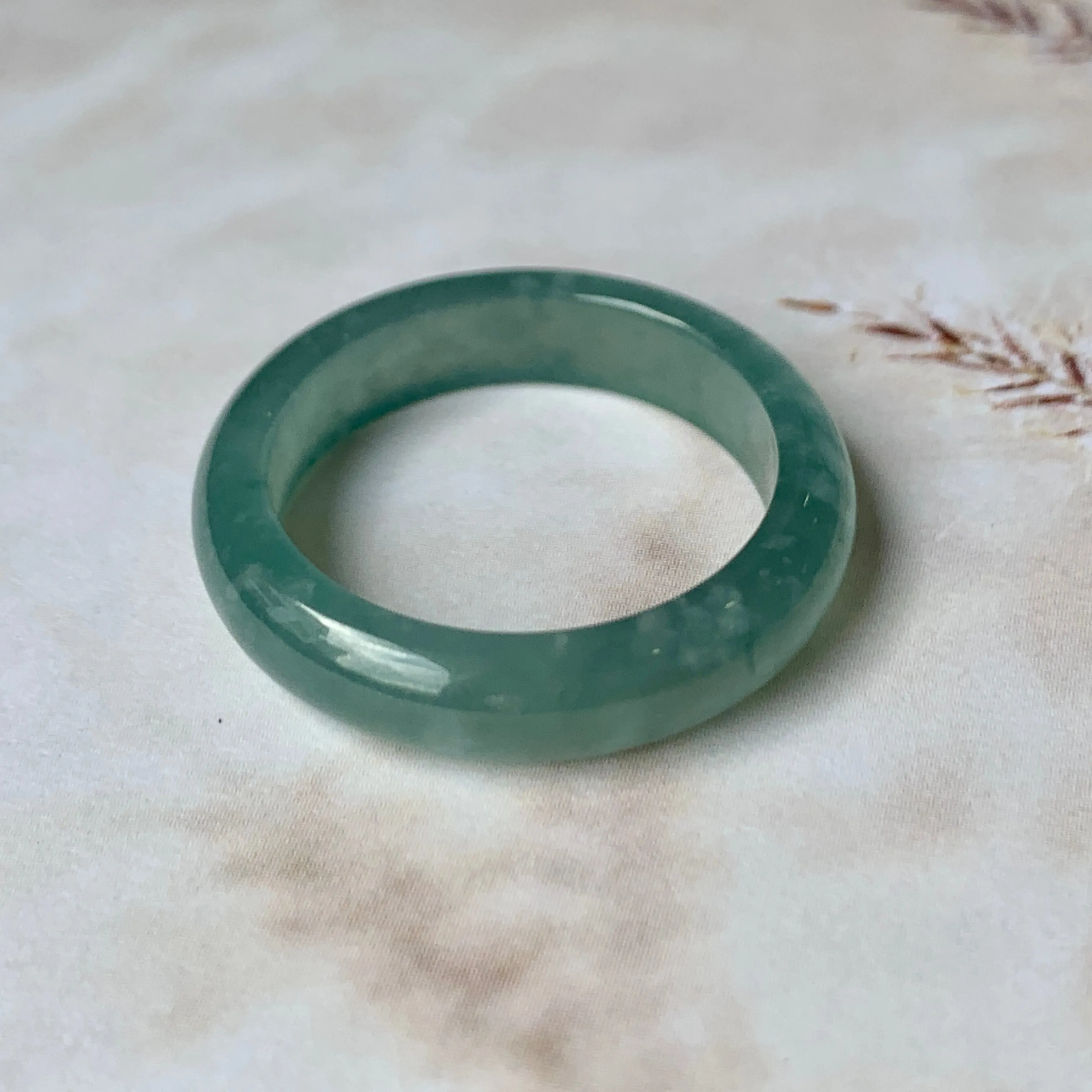 19mm A-Grade Natural Greenish Blue Jadeite Ring Band No.162130