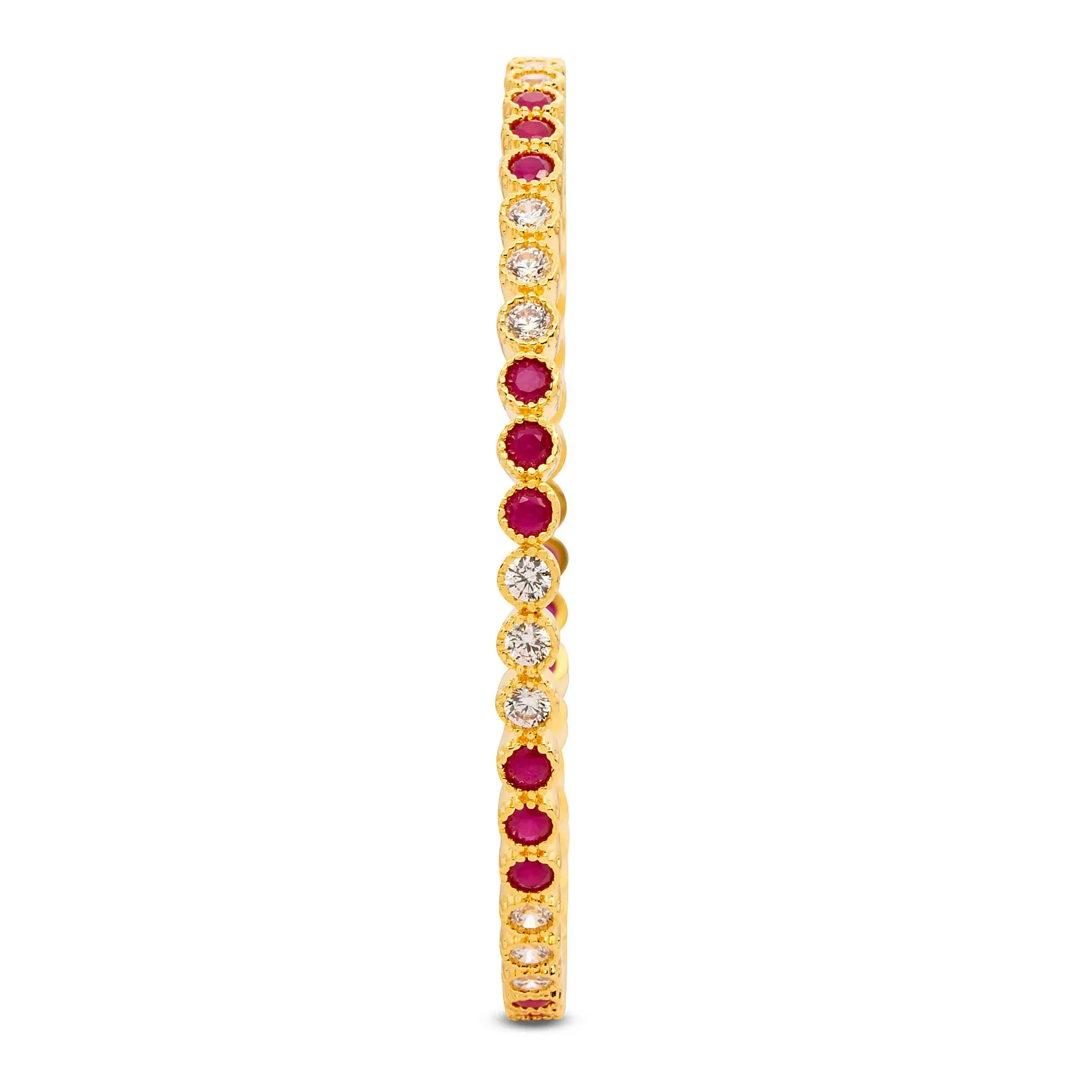 24ct Heavy Gold Plated Stone Bangle PSB4WR-022