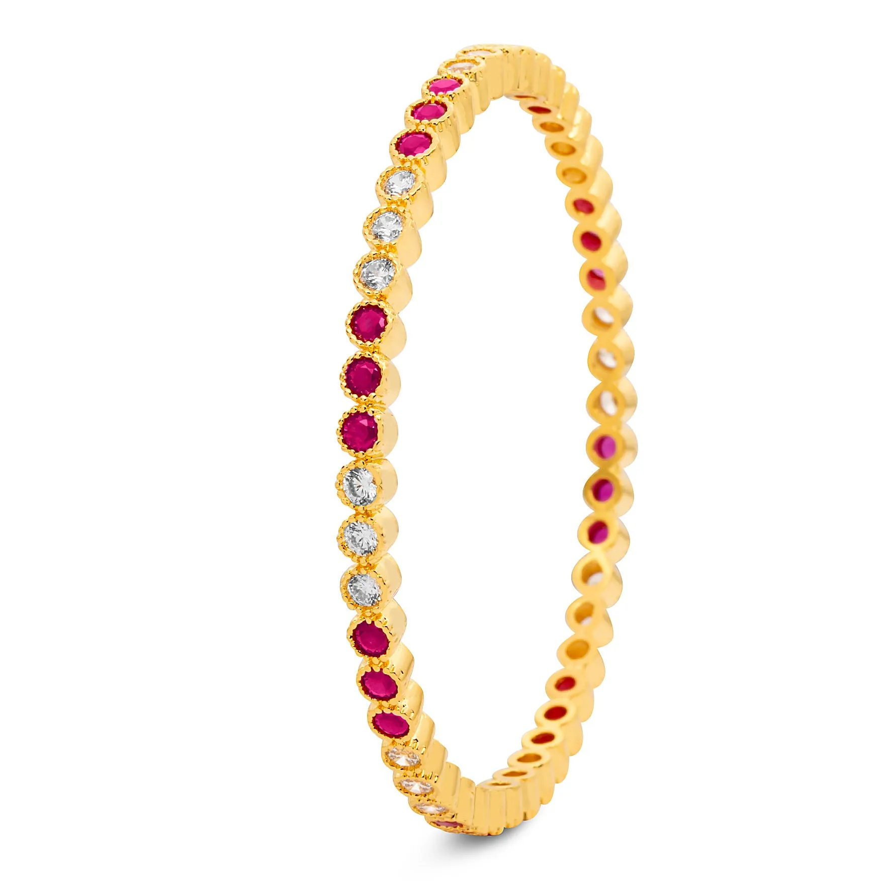 24ct Heavy Gold Plated Stone Bangle PSB4WR-022