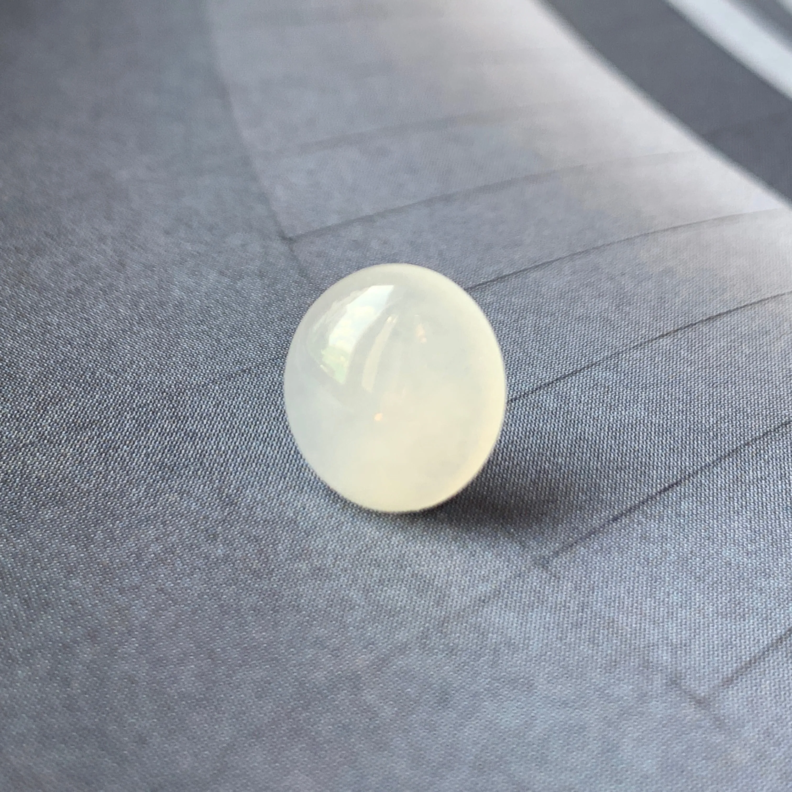 2.85 cts A-Grade Natural White Jadeite Oval Cabochon No.130041