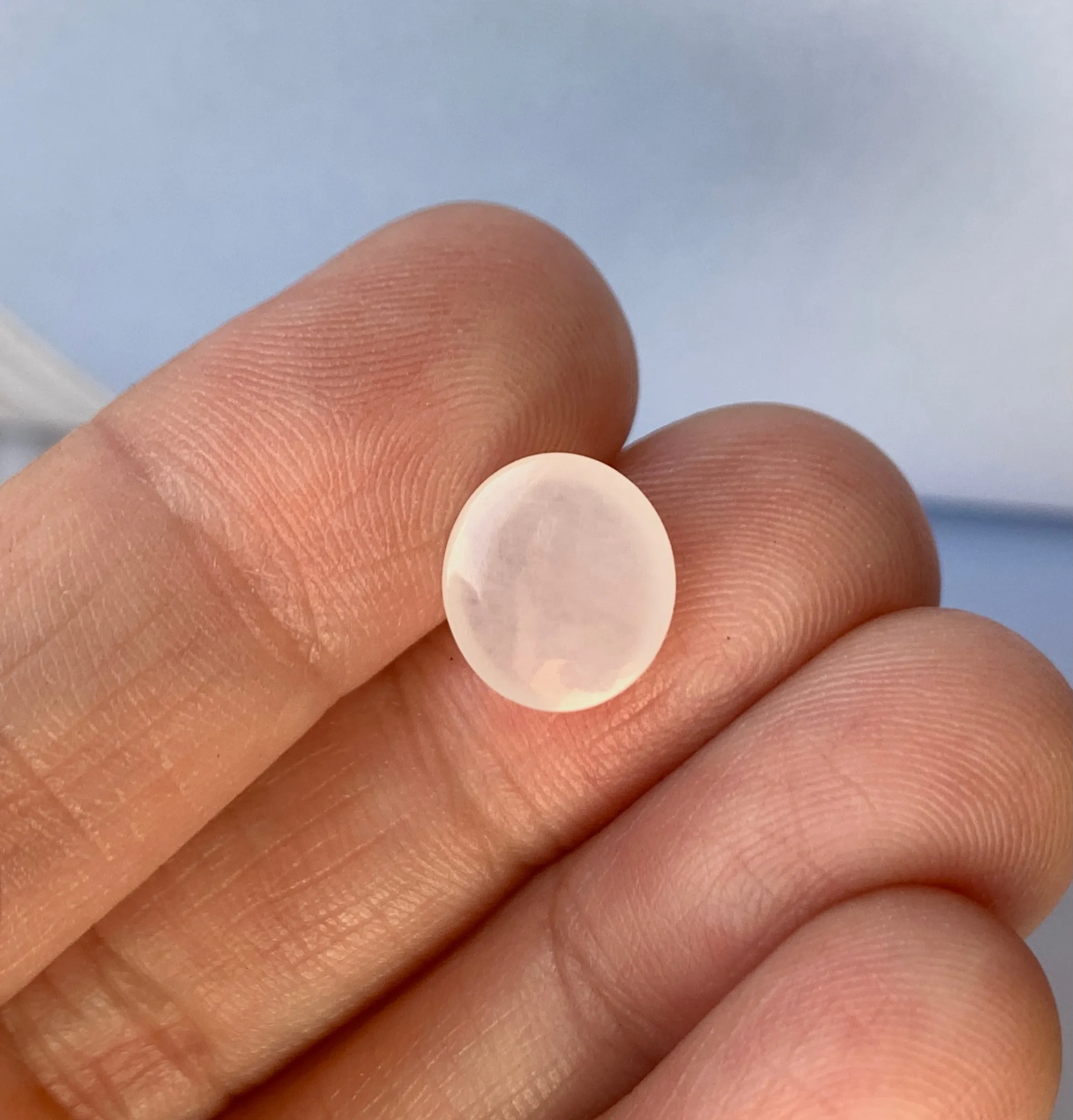 2.85 cts A-Grade Natural White Jadeite Oval Cabochon No.130041