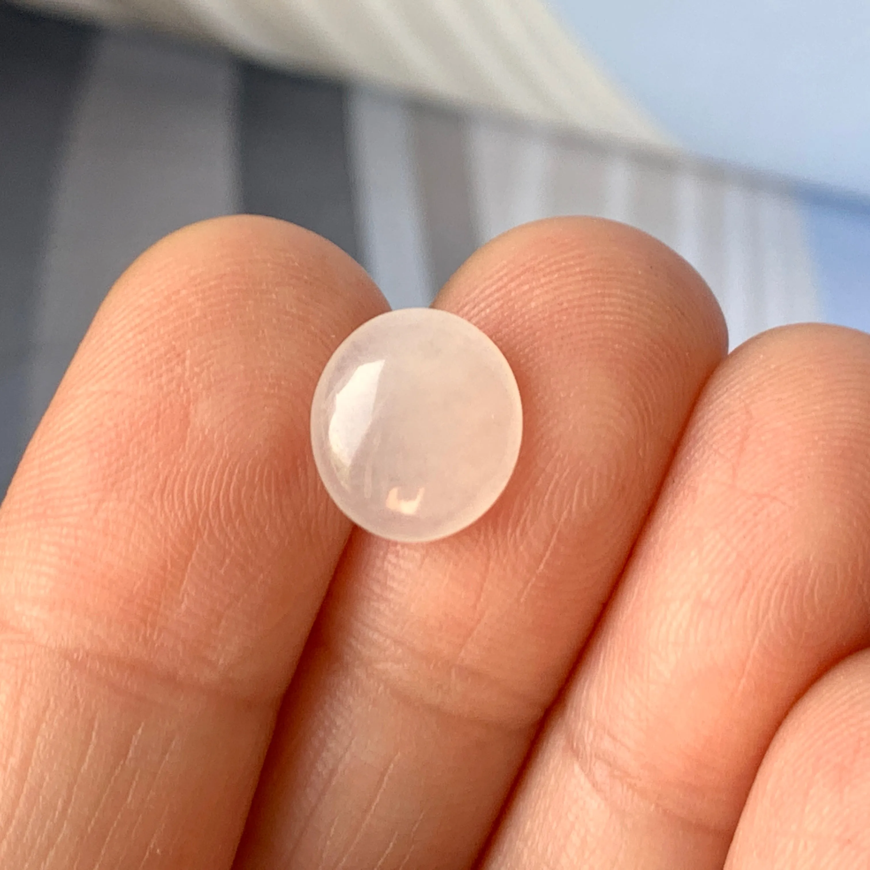 2.85 cts A-Grade Natural White Jadeite Oval Cabochon No.130041