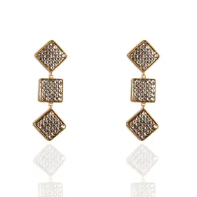 3 Square Mesh Drop Earrings