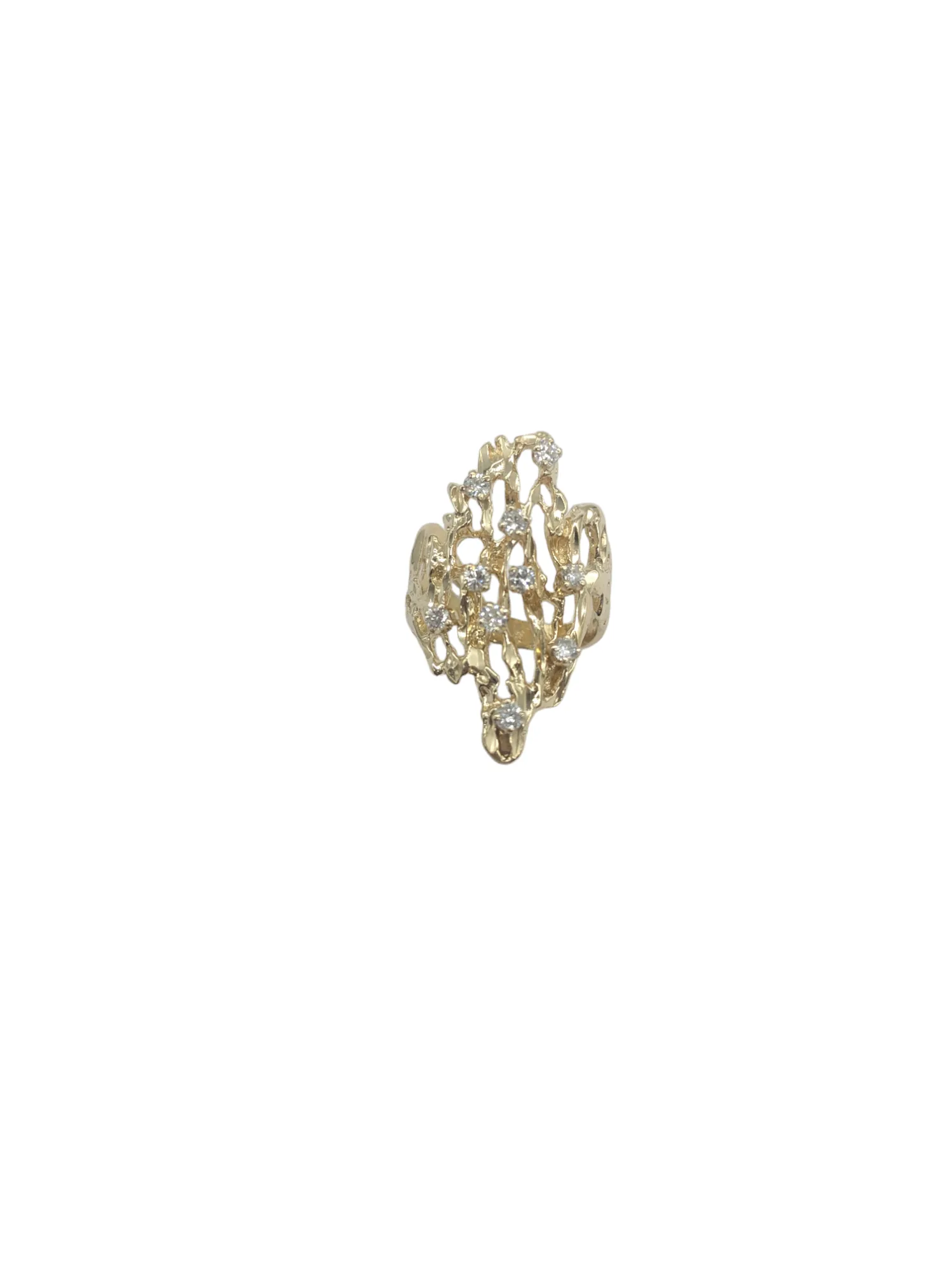 3/4 Carat Diamond Nugget Cutout Ring