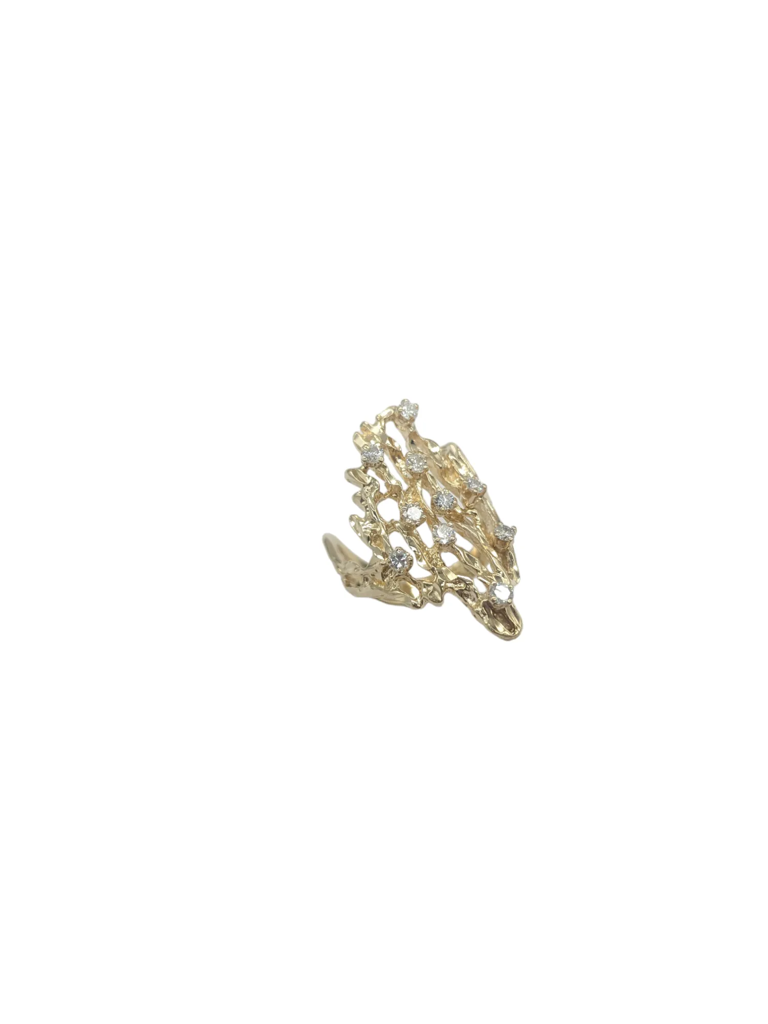 3/4 Carat Diamond Nugget Cutout Ring