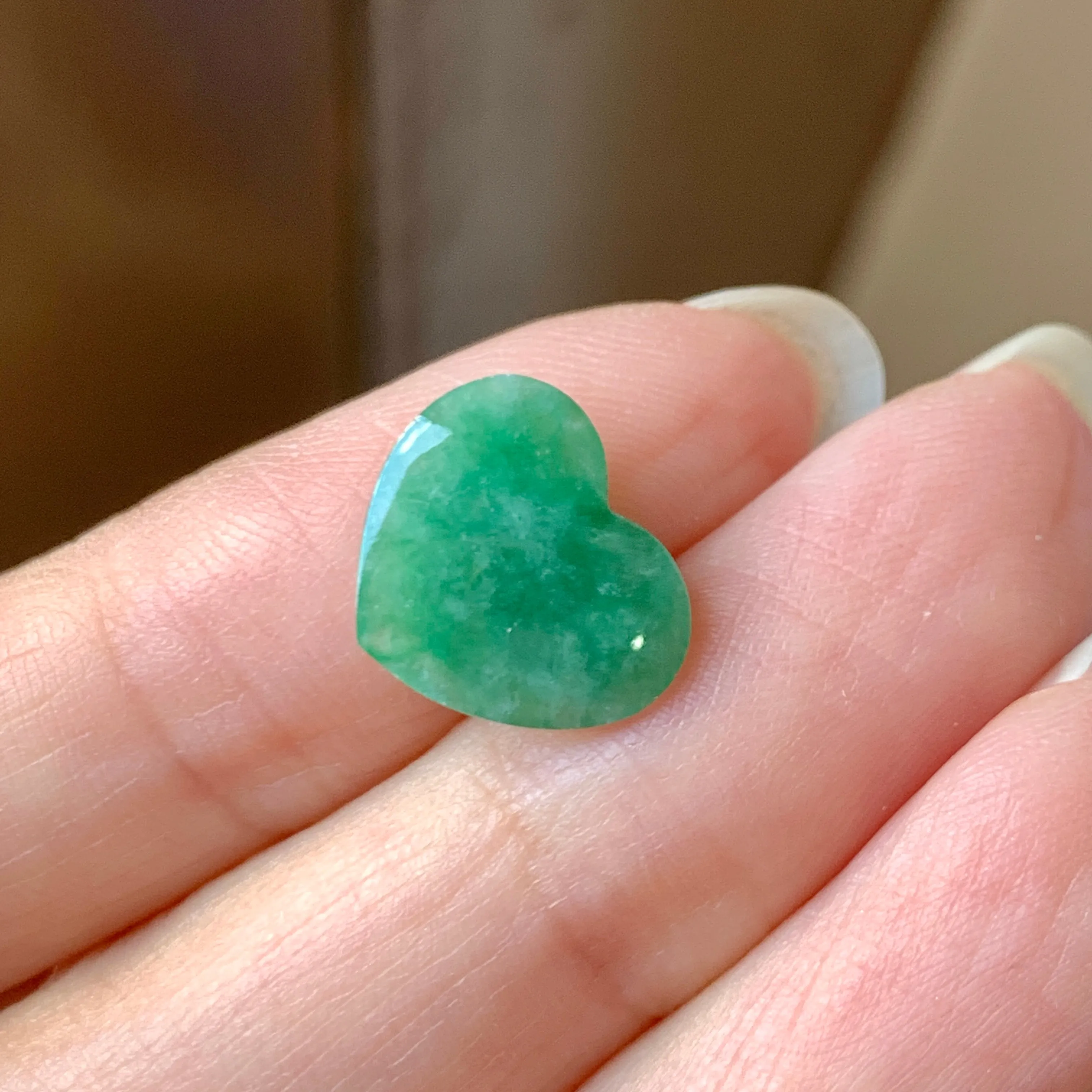 3.75 cts A-Grade Natural Imperial Green Jadeite Heart Shape No.171996