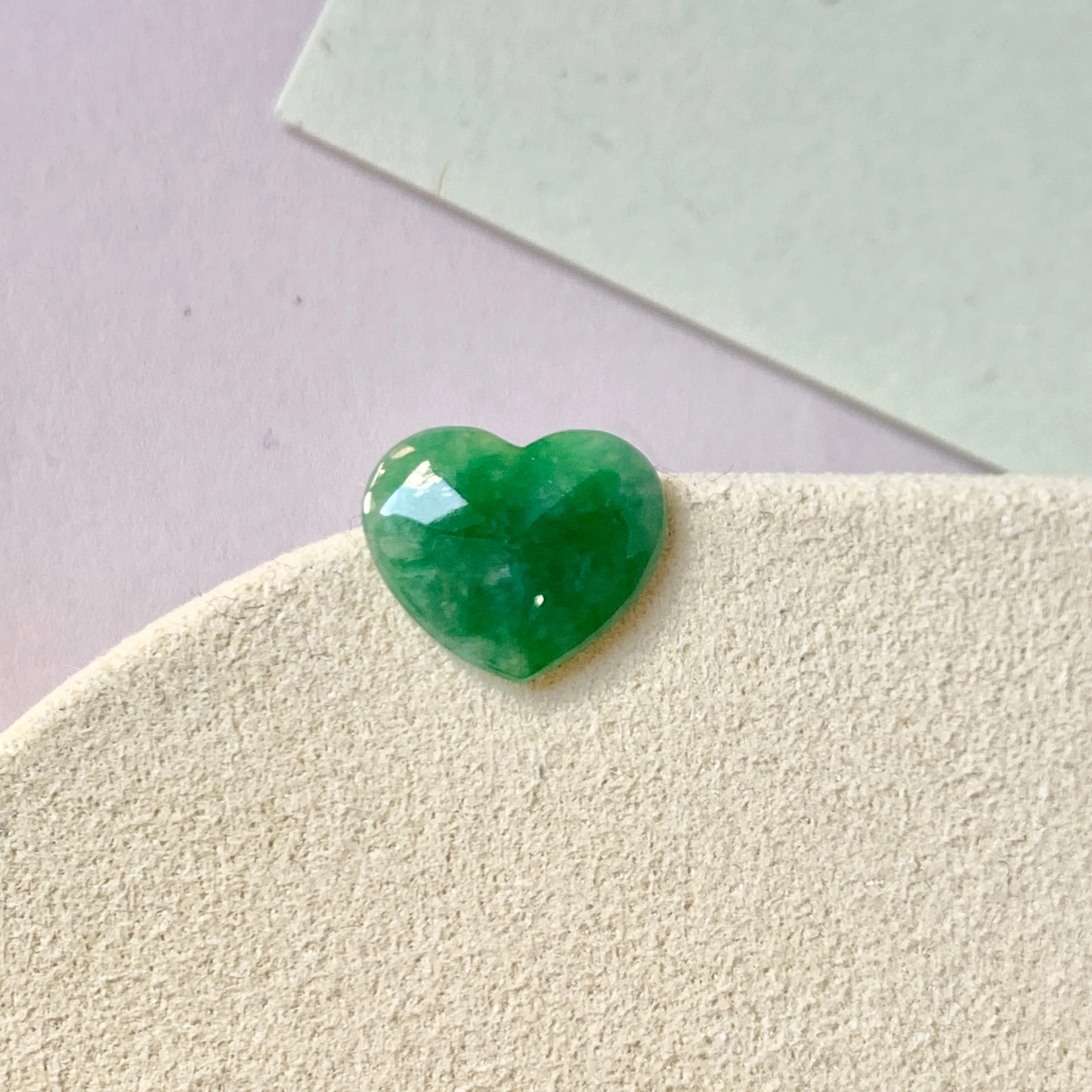 3.75 cts A-Grade Natural Imperial Green Jadeite Heart Shape No.171996