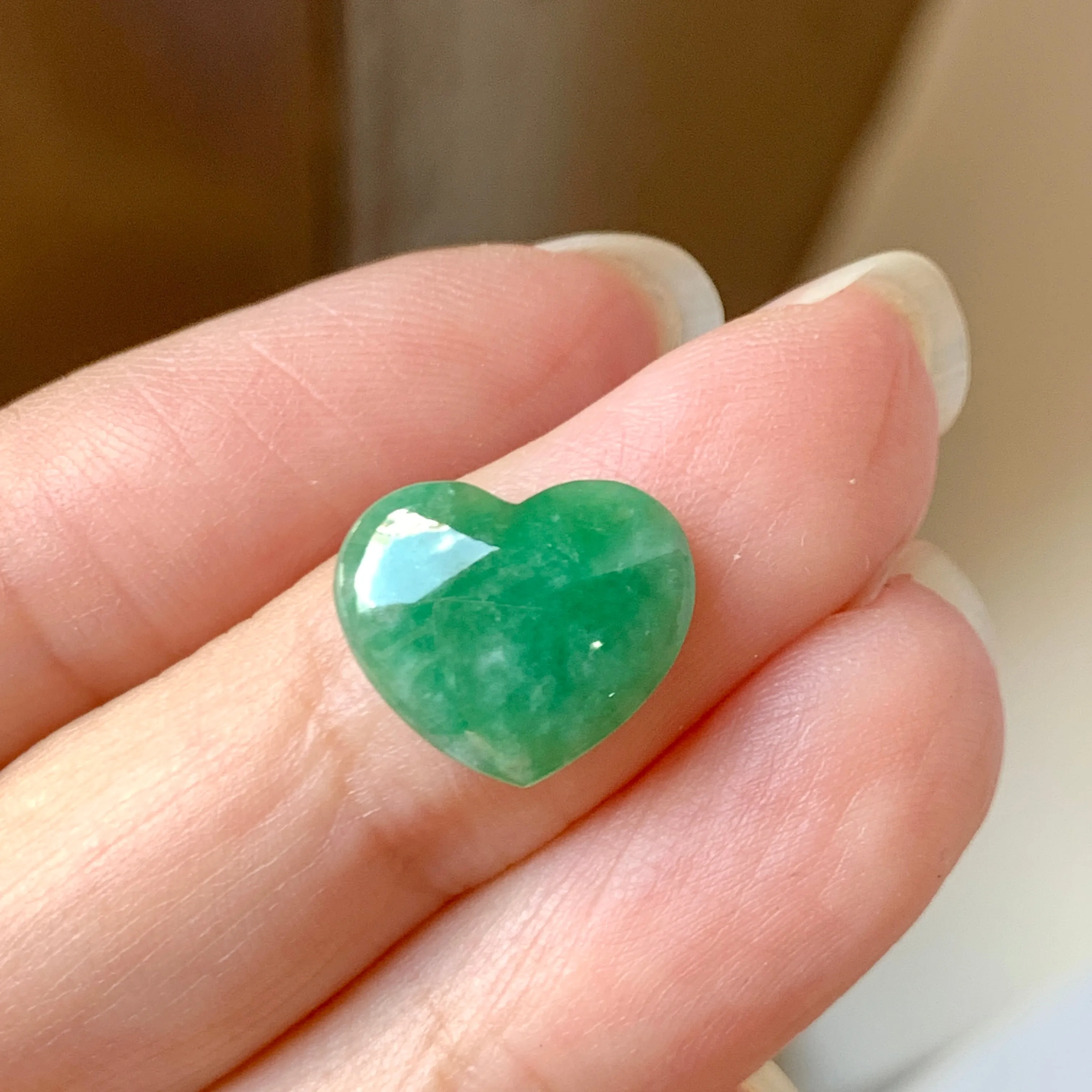 3.75 cts A-Grade Natural Imperial Green Jadeite Heart Shape No.171996