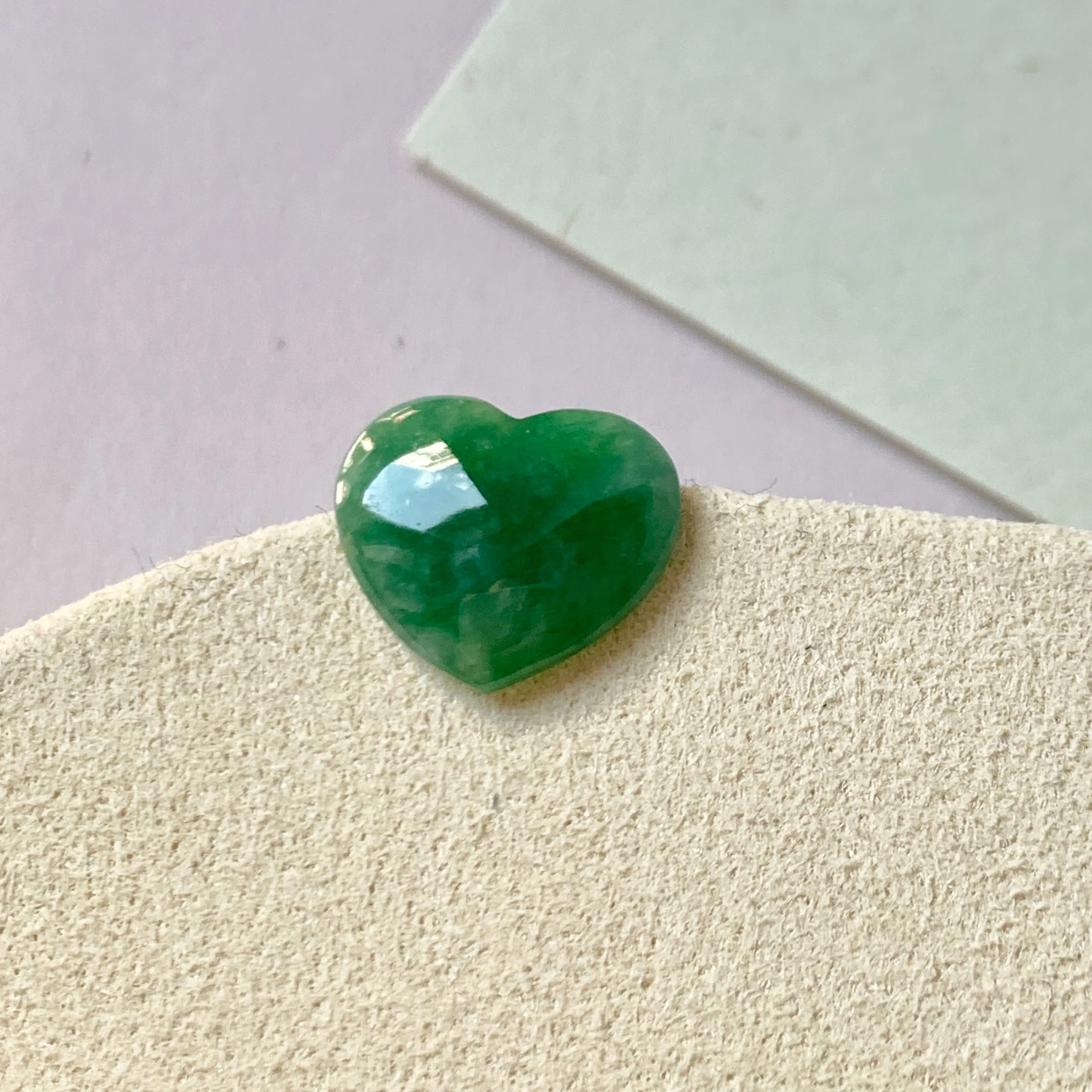 3.75 cts A-Grade Natural Imperial Green Jadeite Heart Shape No.171996