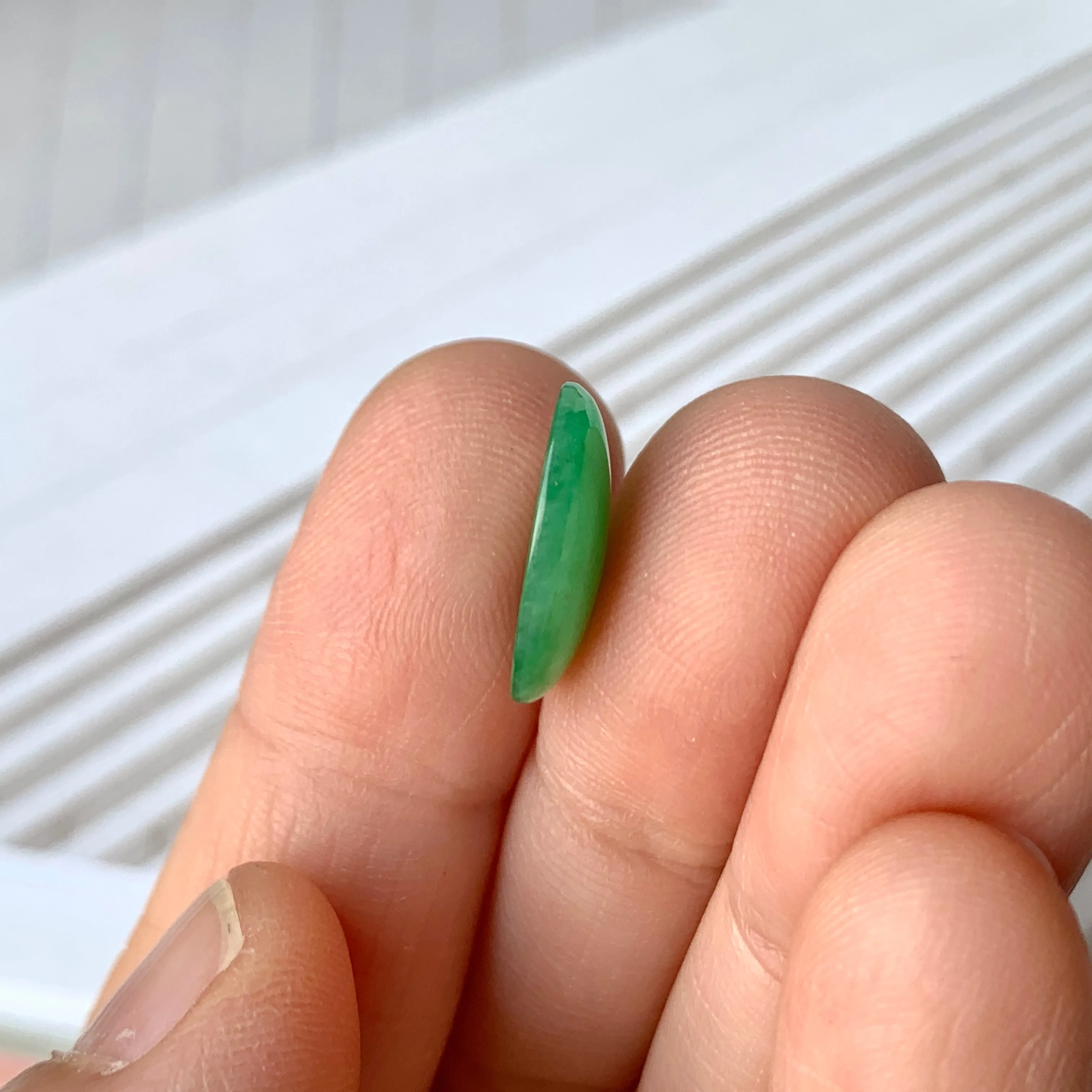 4.05 cts A-Grade Natural Imperial Green Jadeite Oval Cabochon No.130396