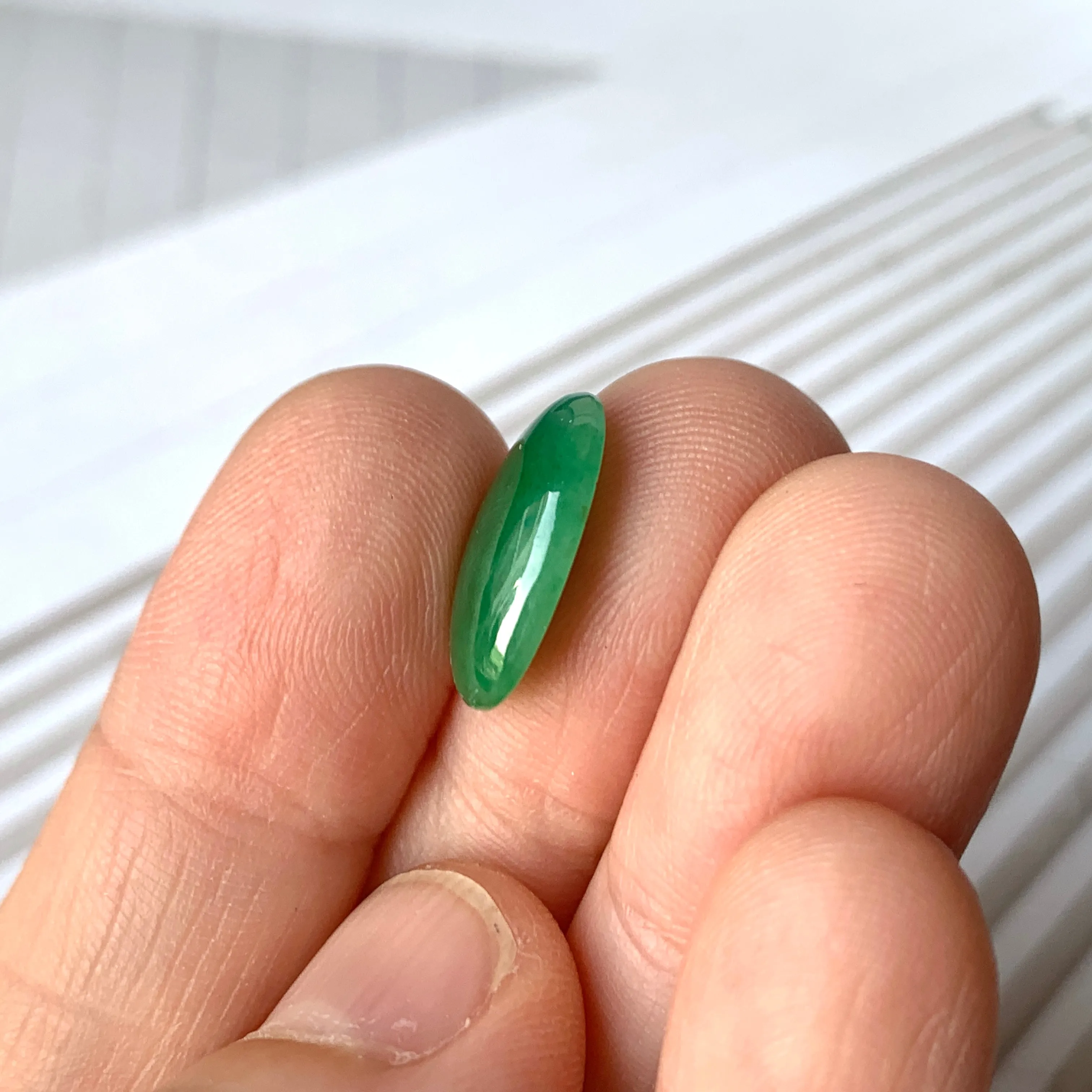 4.05 cts A-Grade Natural Imperial Green Jadeite Oval Cabochon No.130396