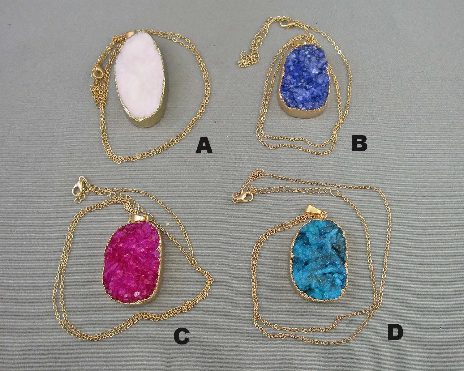 50% OFF!  Quartz Crystal Druzy Necklaces - Drop 2