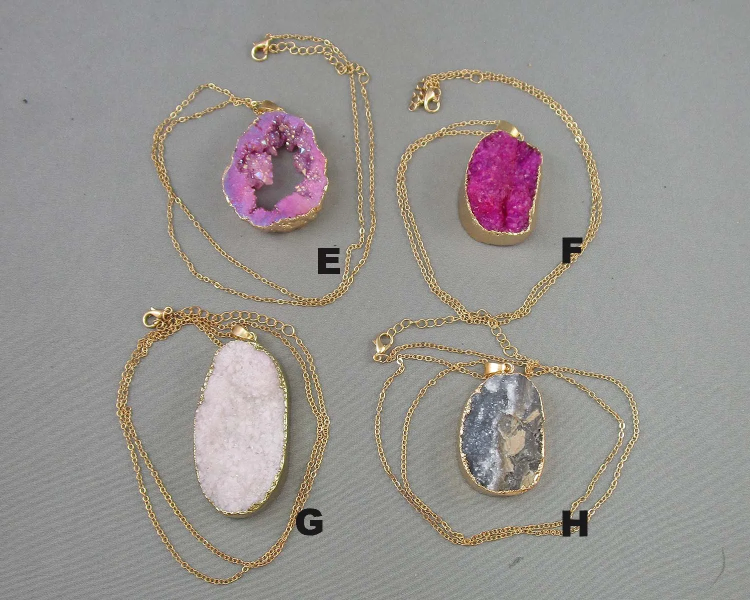 50% OFF!  Quartz Crystal Druzy Necklaces - Drop 2