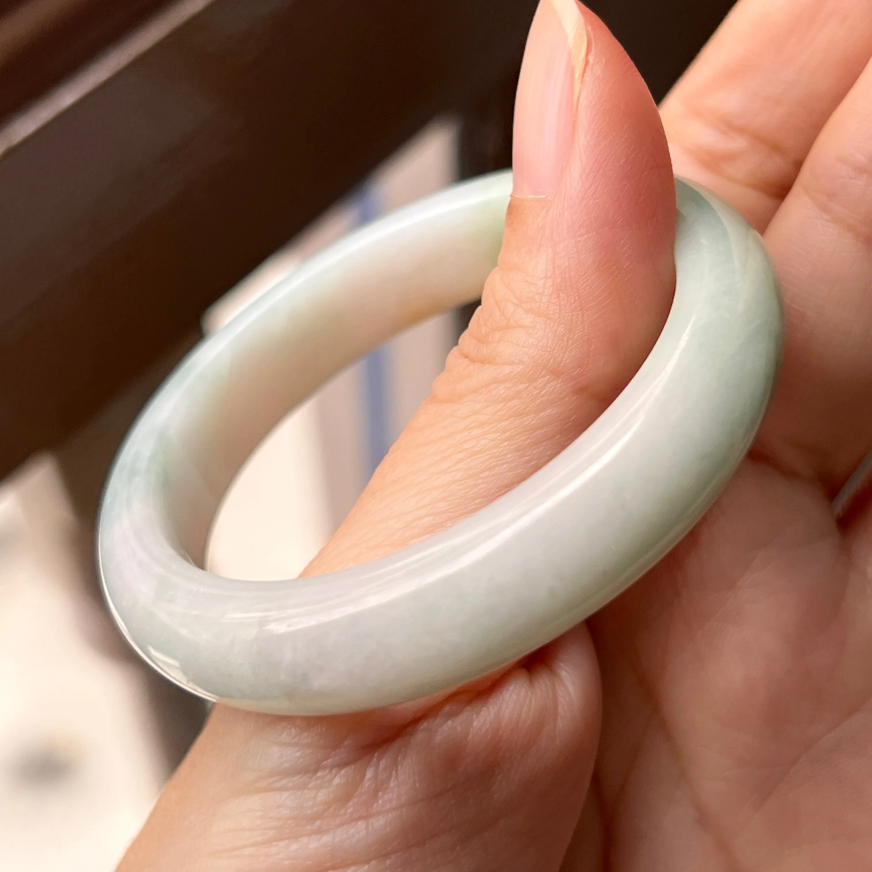 51.6mm A-Grade Natural Multi-colour Jadeite Modern Oval Bangle No. 152007