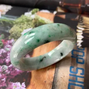 56.4mm A-Grade Natural Jadeite Modern Round Bangle No.151569