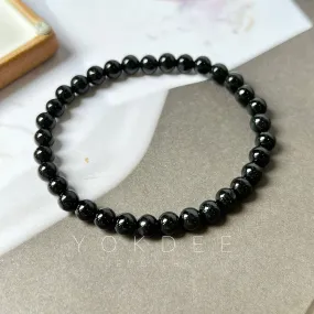 6.1mm A-Grade Natural Omphacite Jadeite Beaded Bracelet No.190382