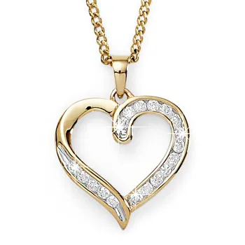 9CT GOLD 0.25CT DIAMOND HEART PENDANT