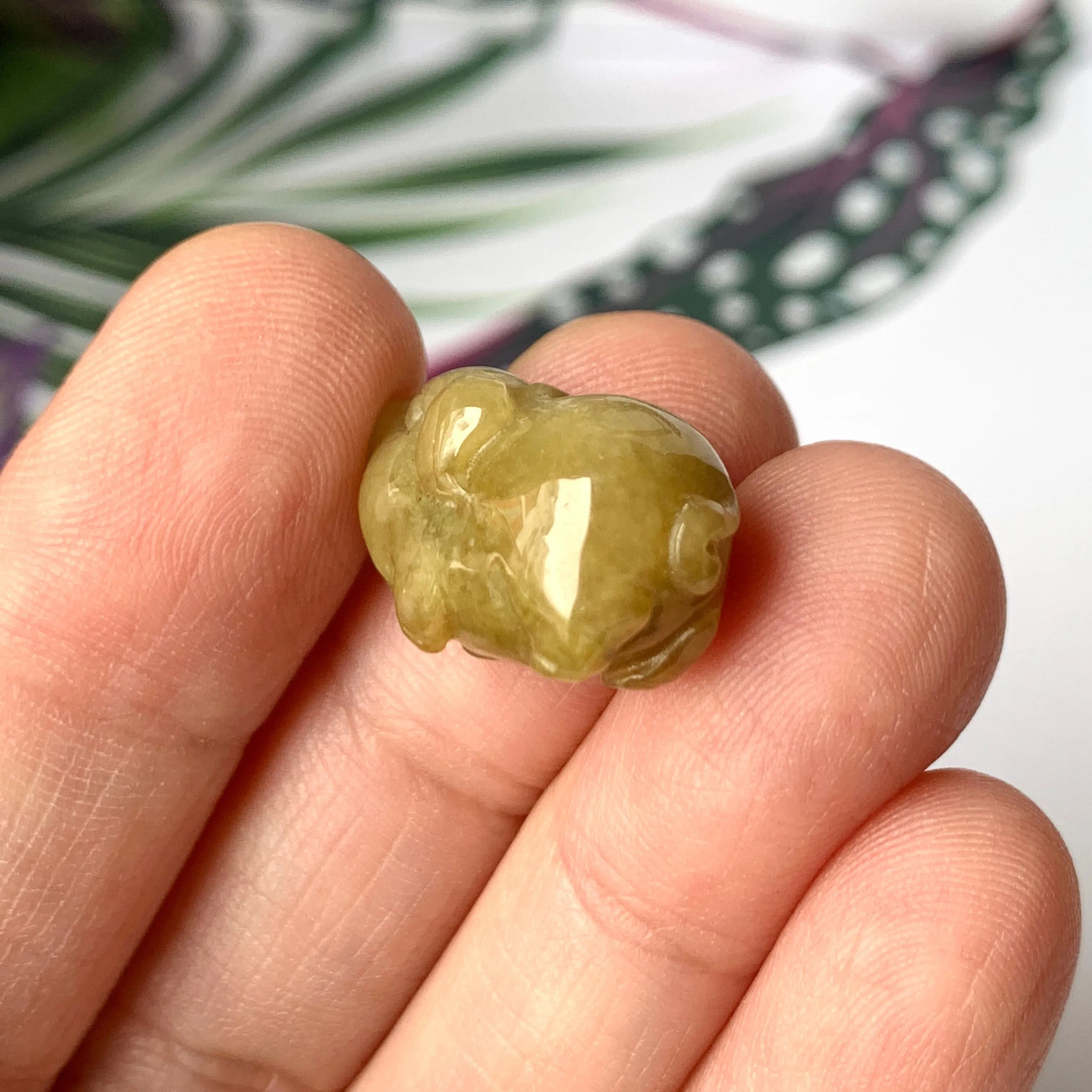 A-Grade Brownish Yellow Jadeite Pig Pendant No.172198