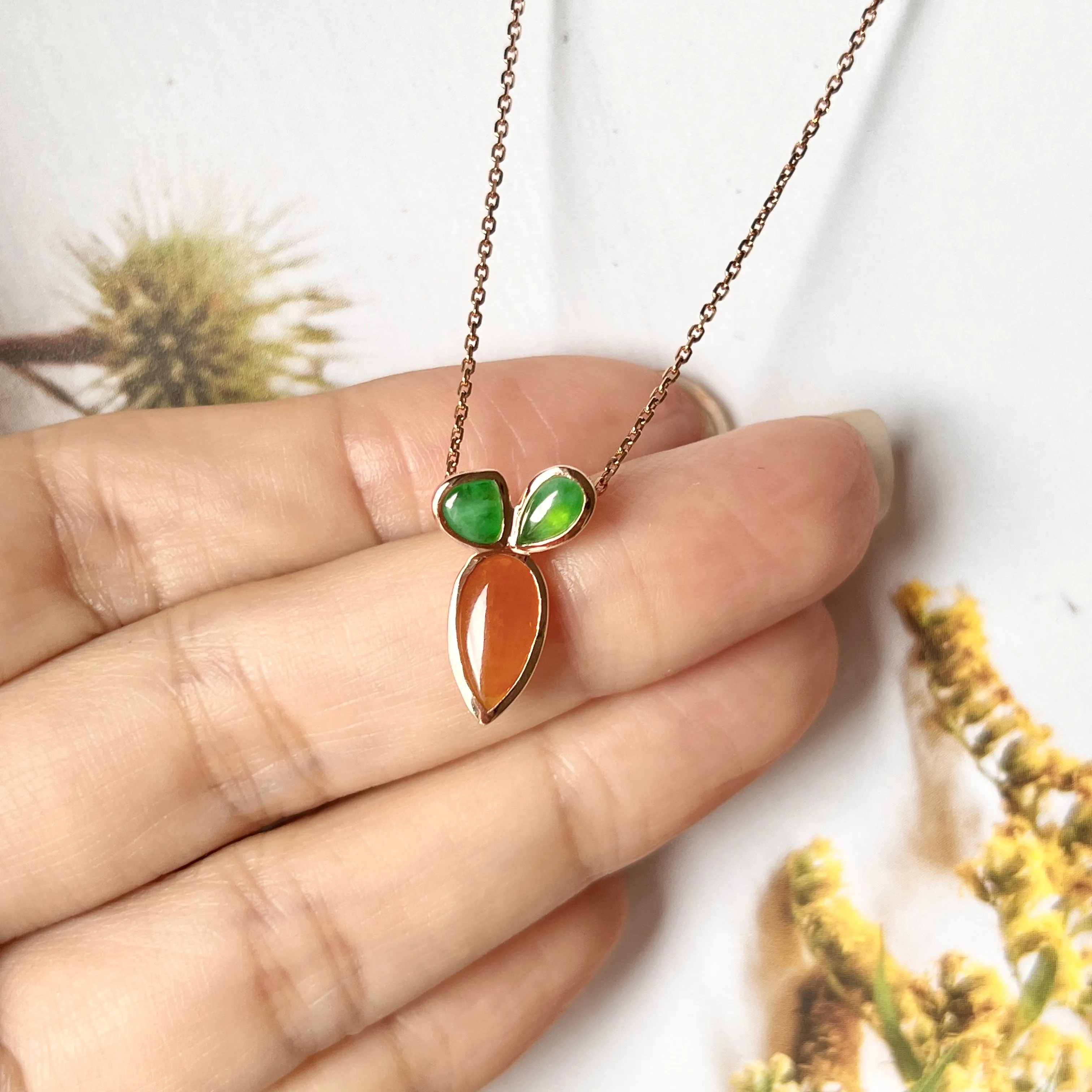 A-Grade Jadeite Carrot Pendant No.172240