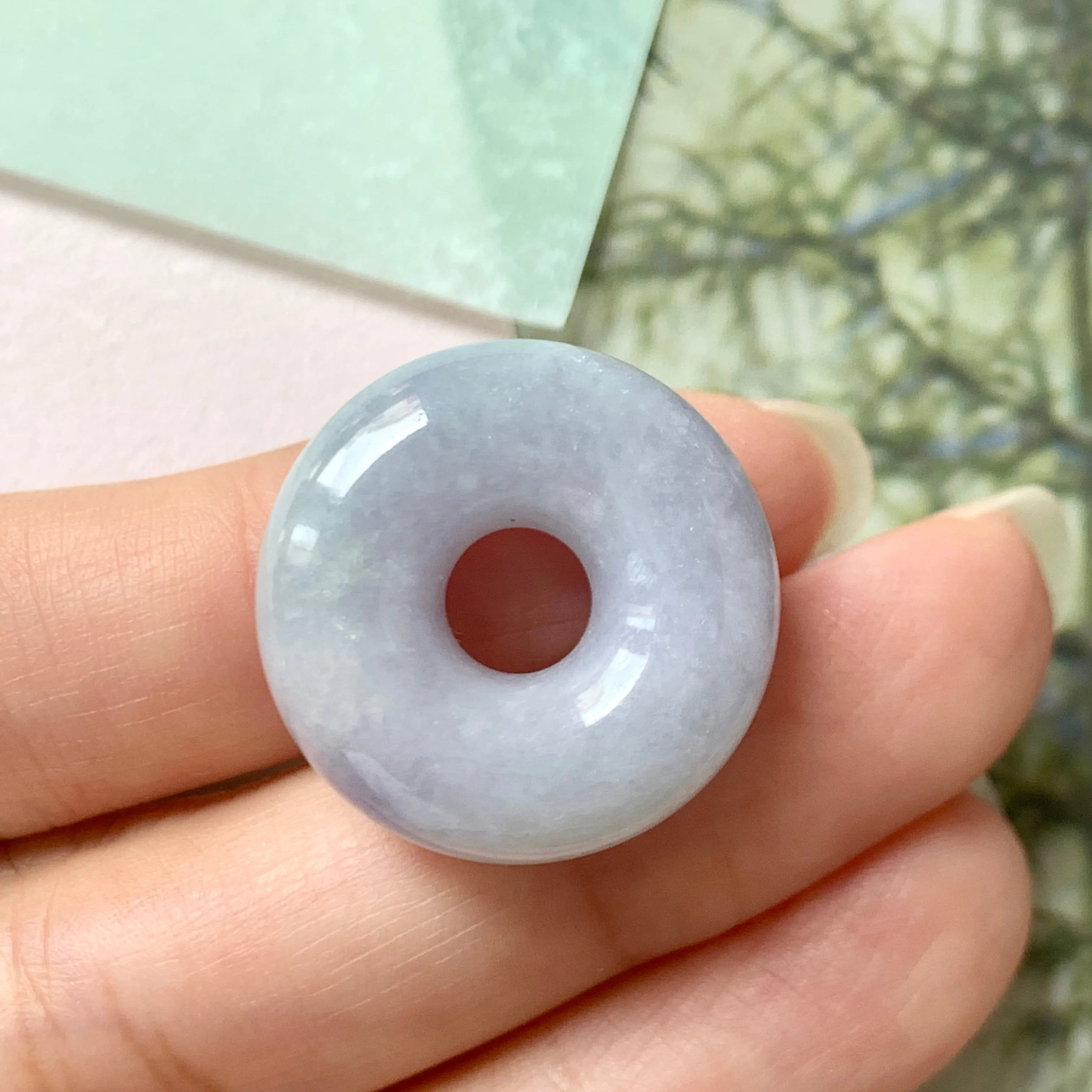 A-Grade Lavender Jadeite Bagel Piece No.172038