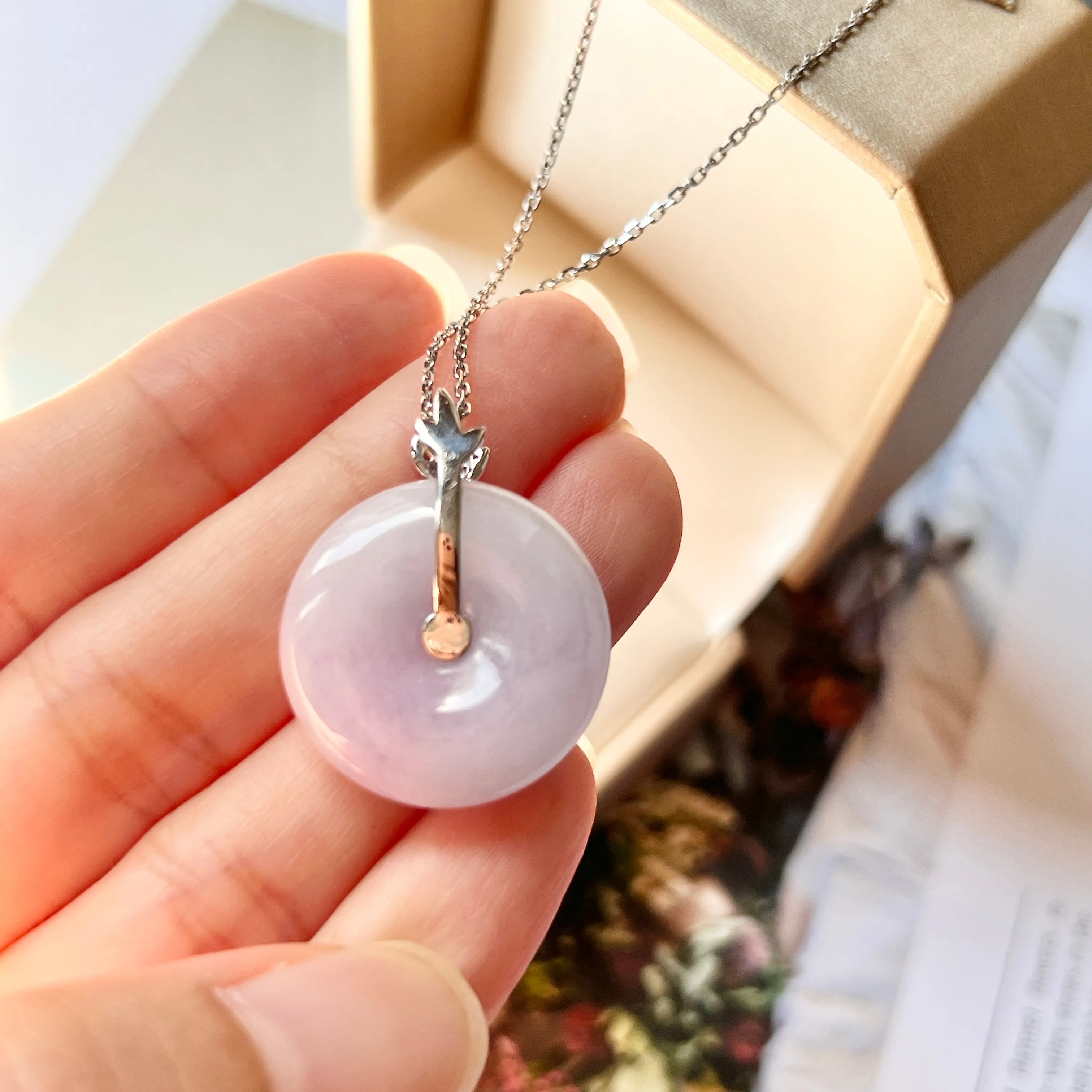 A-Grade Lavender Jadeite Bespoke Donut Pendant No.172032