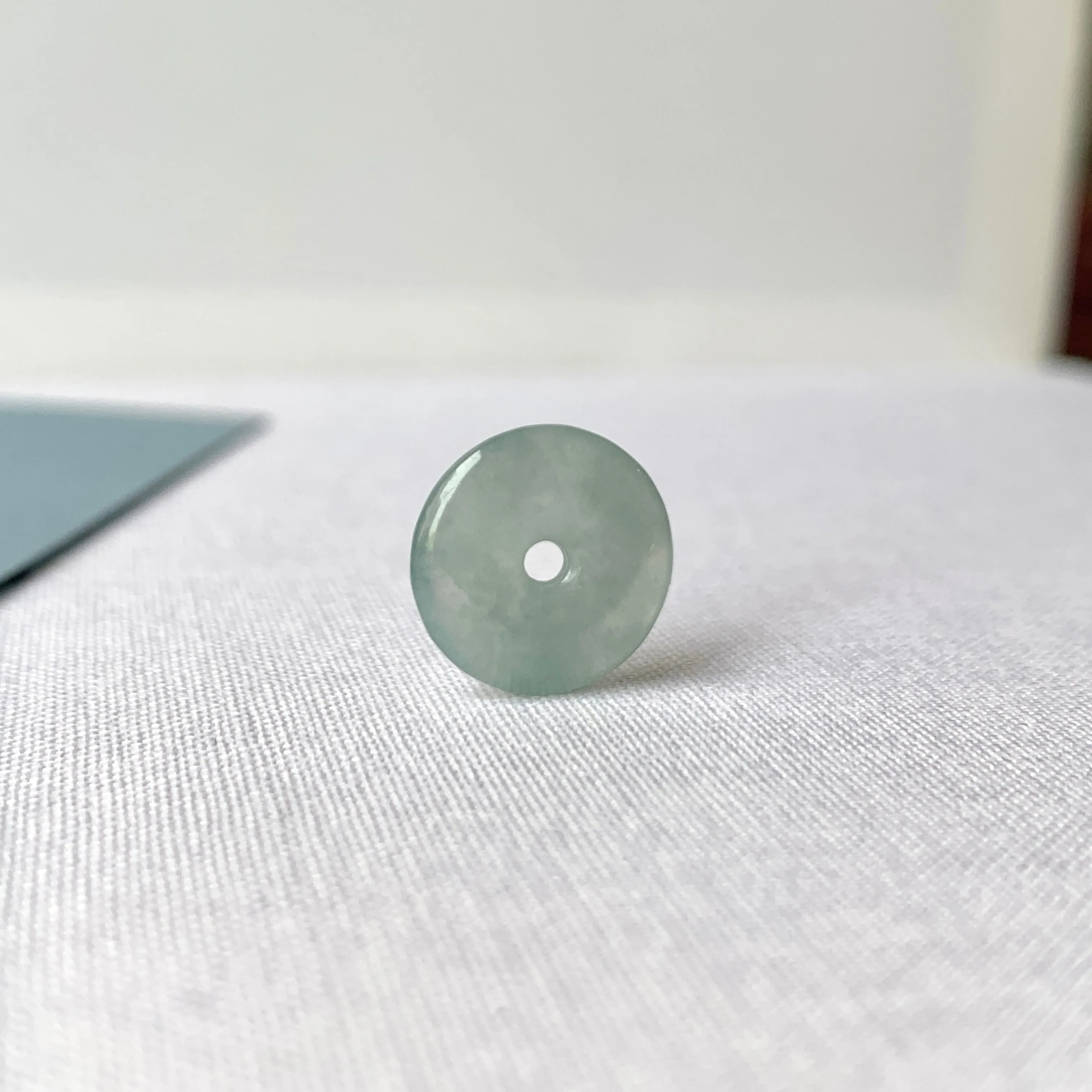 A-Grade Natural Blue Jadeite Donut Pendant No.171208