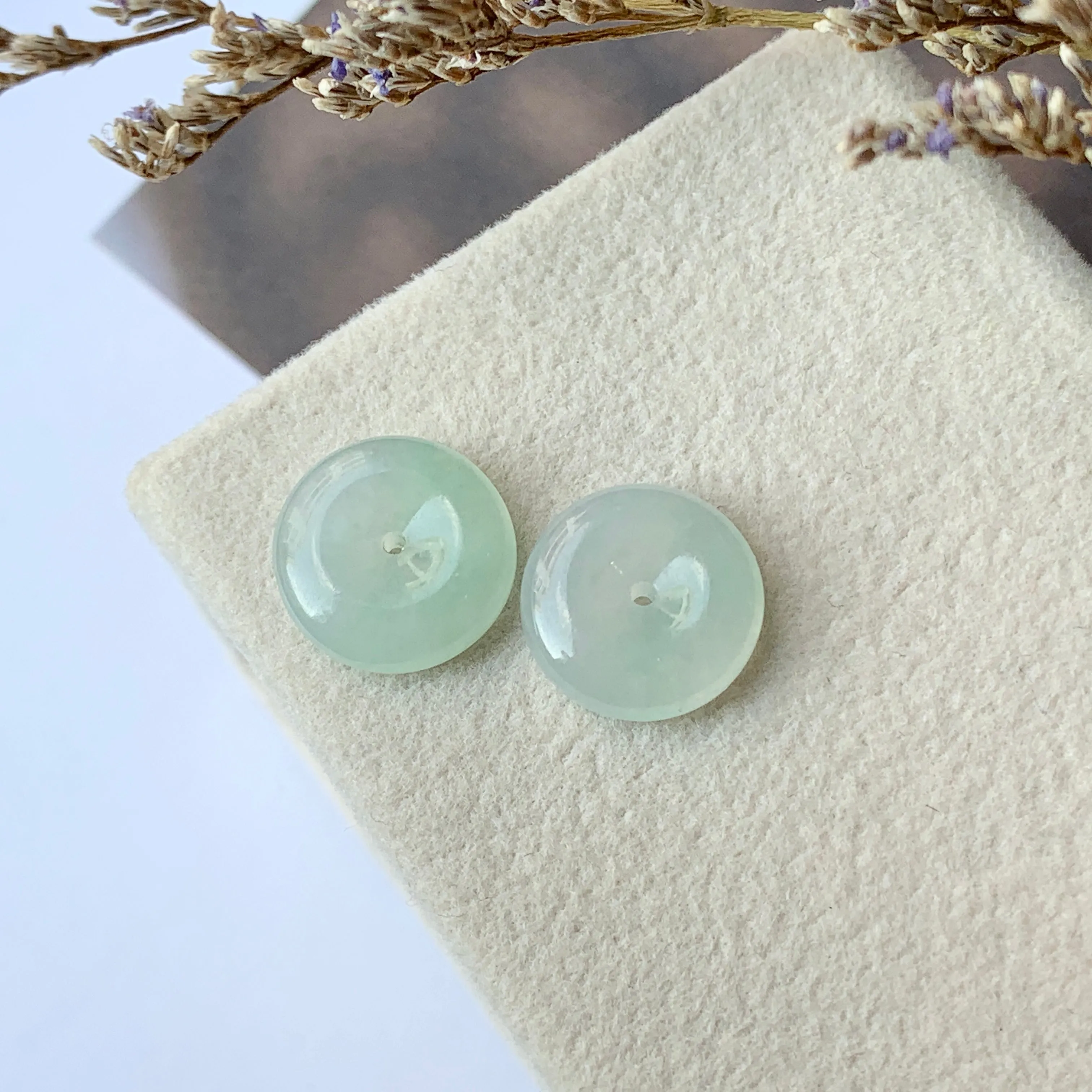 A-Grade Natural Jadeite Donut Pair No.180383